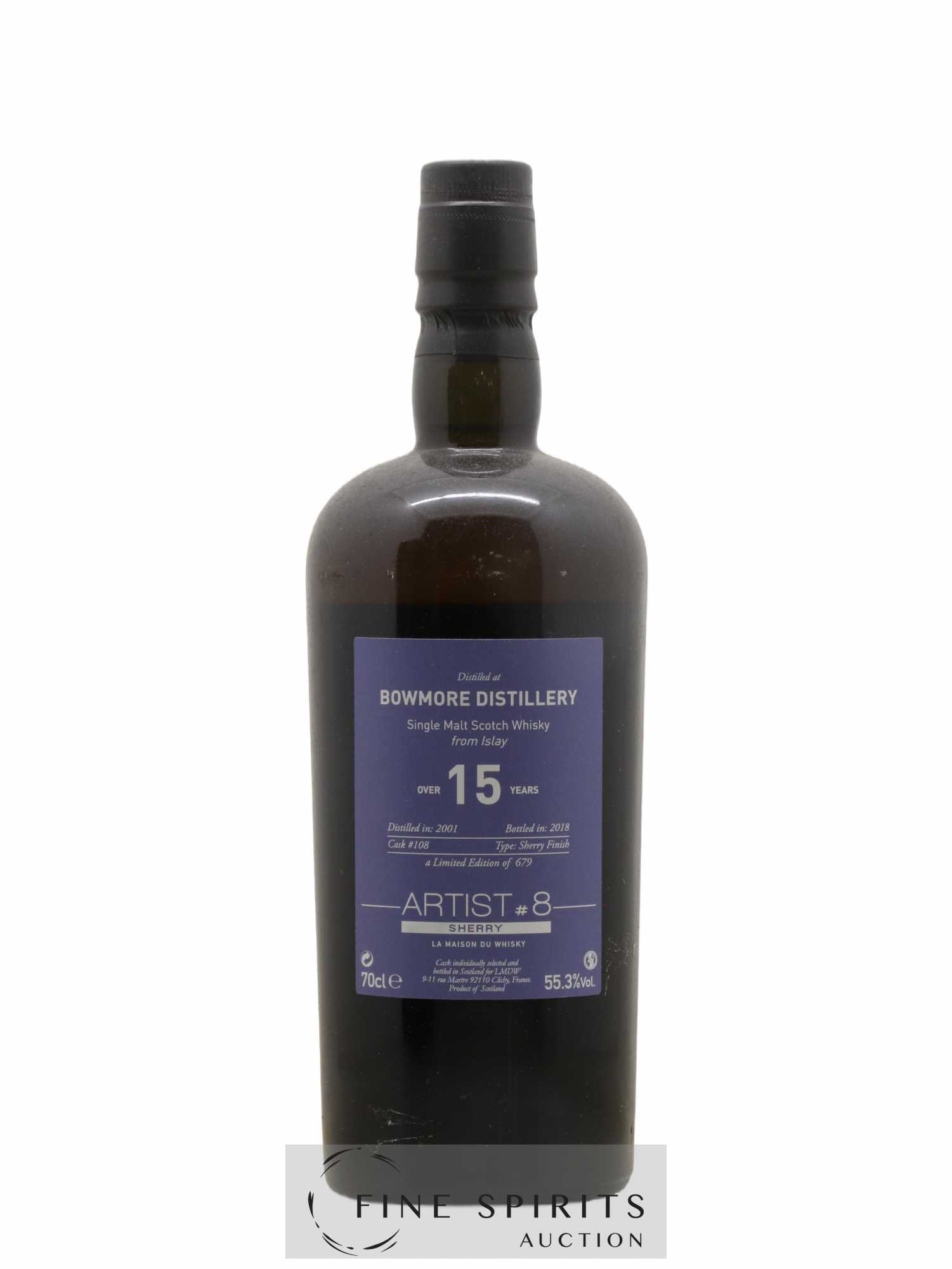 Bowmore 15 years 2001 LMDW Artist n°8 Sherry Finish Cask n°108 - One of 679 - bottled 2018 - Lot de 1 bouteille - 2