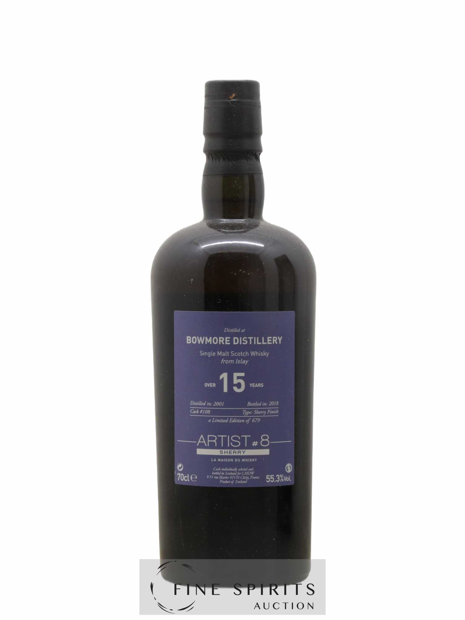 Bowmore 15 years 2001 LMDW Artist n°8 Sherry Finish Cask n°108 - One of 679 - bottled 2018 - Lot de 1 bouteille - 2