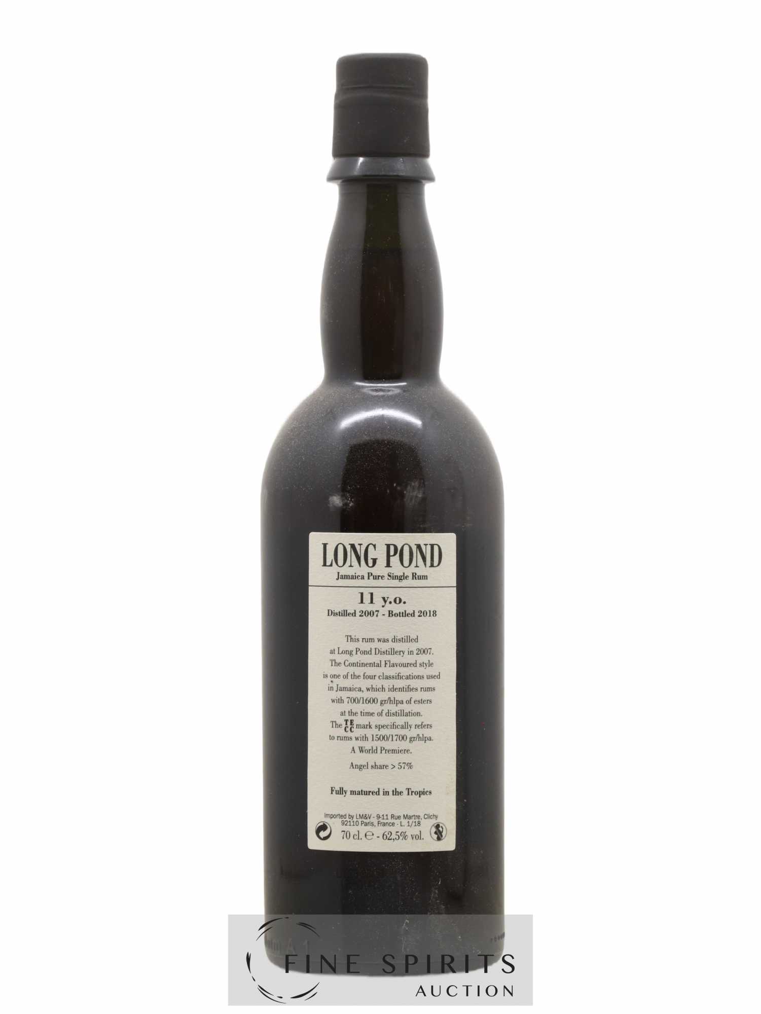 Long Pond 11 years 2007 Of. Mark TECC - One of 3325 - bottled 2018 LM&V National Rums of Jamaica - Lot de 1 bouteille - 2