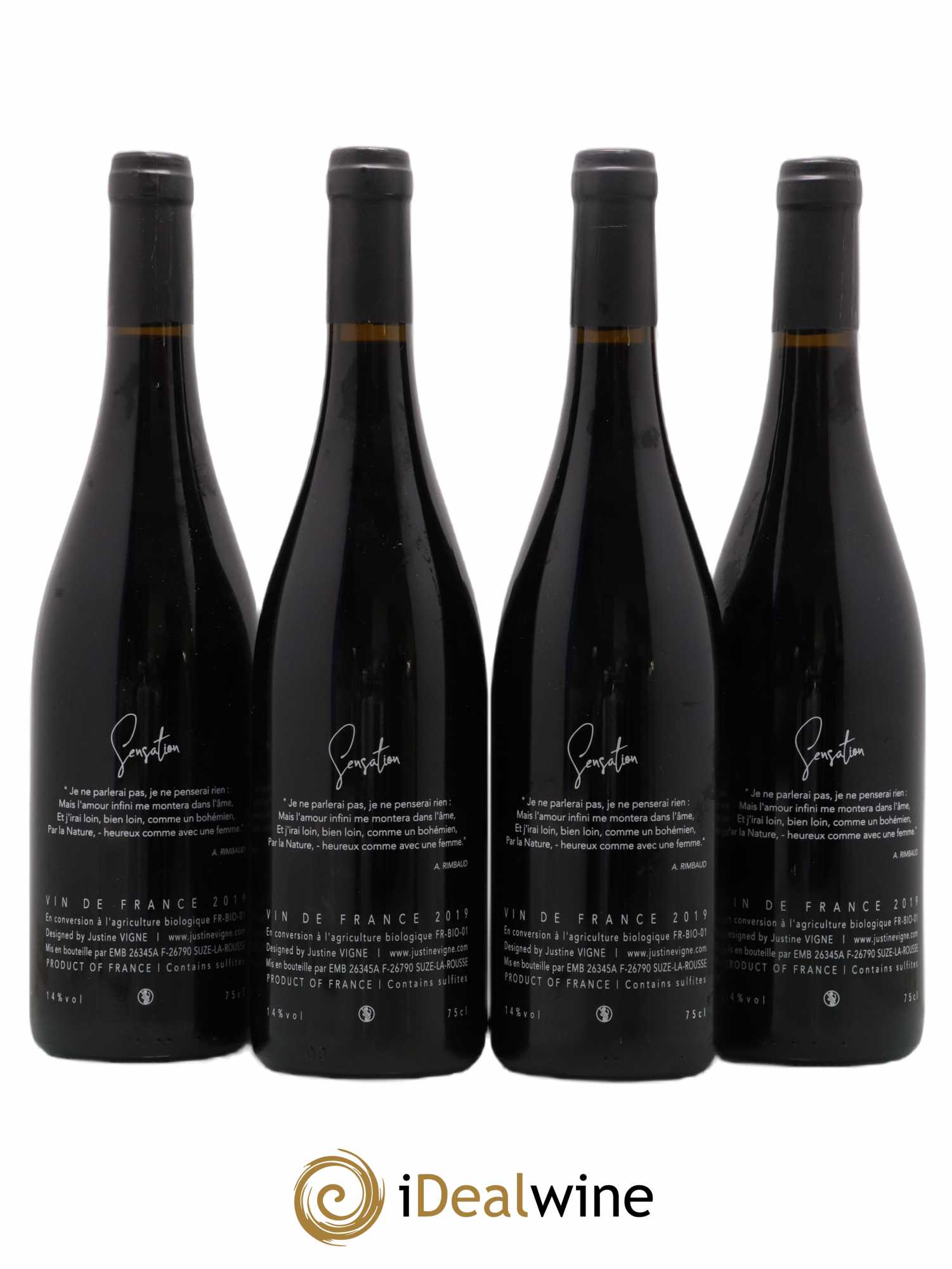 Vin de France Sensation Justine Vigne 2019 - Lot de 4 bouteilles - 1