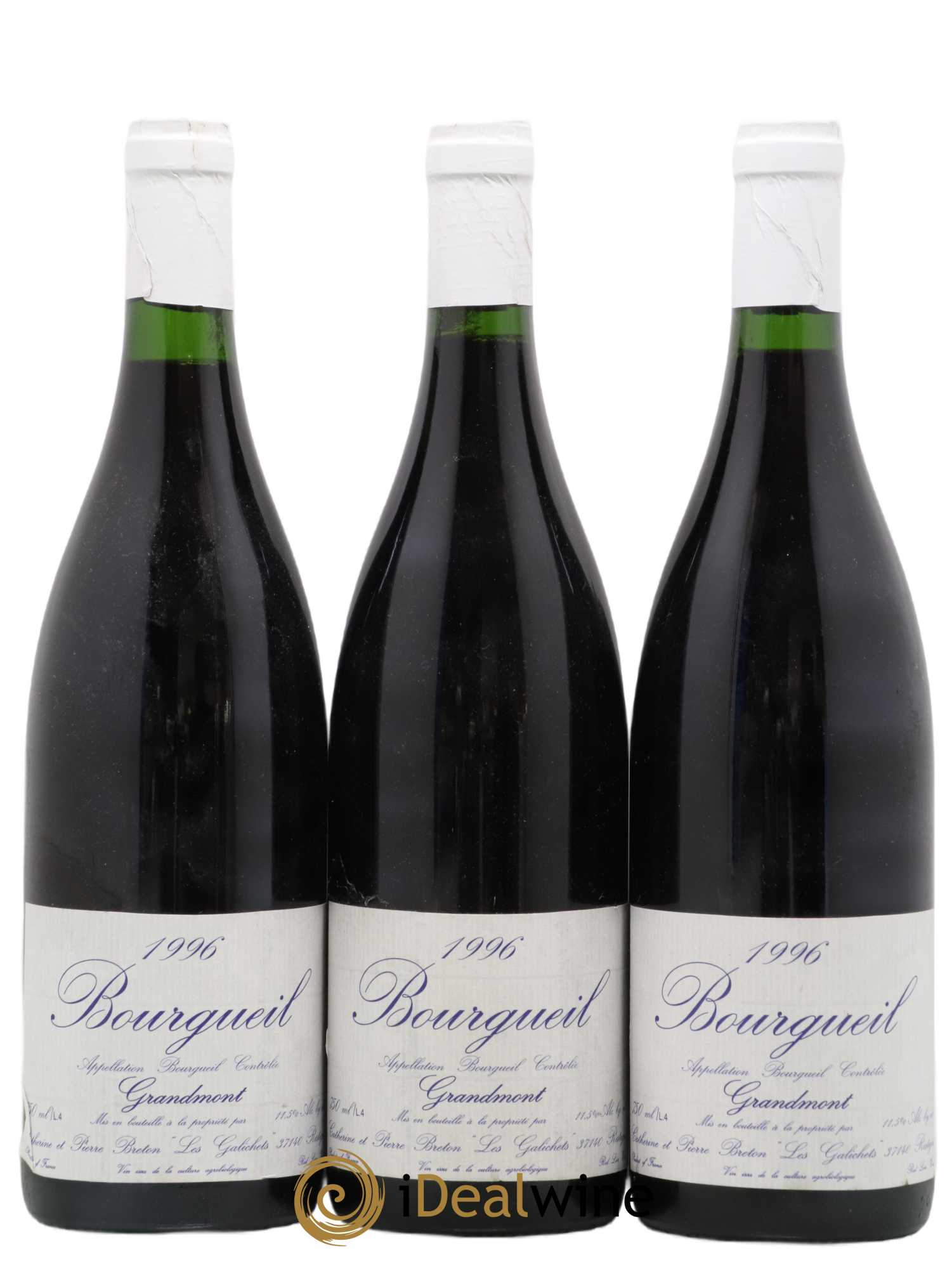 Bourgueil Catherine Et Pierre Breton Grandmont 1996 - Lot de 3 bouteilles - 0