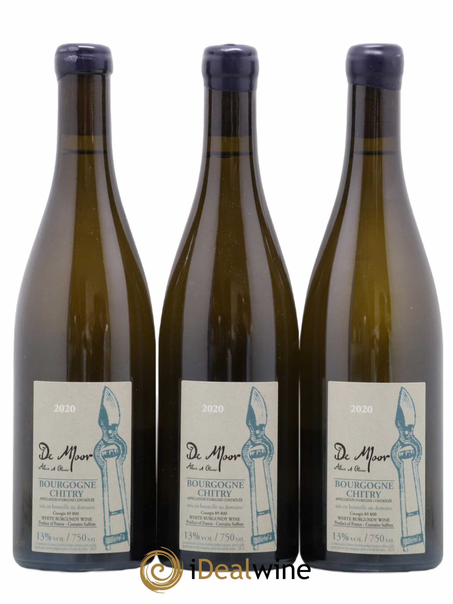 Bourgogne Chitry Alice et Olivier De Moor 2020 - Lot de 3 bouteilles - 0