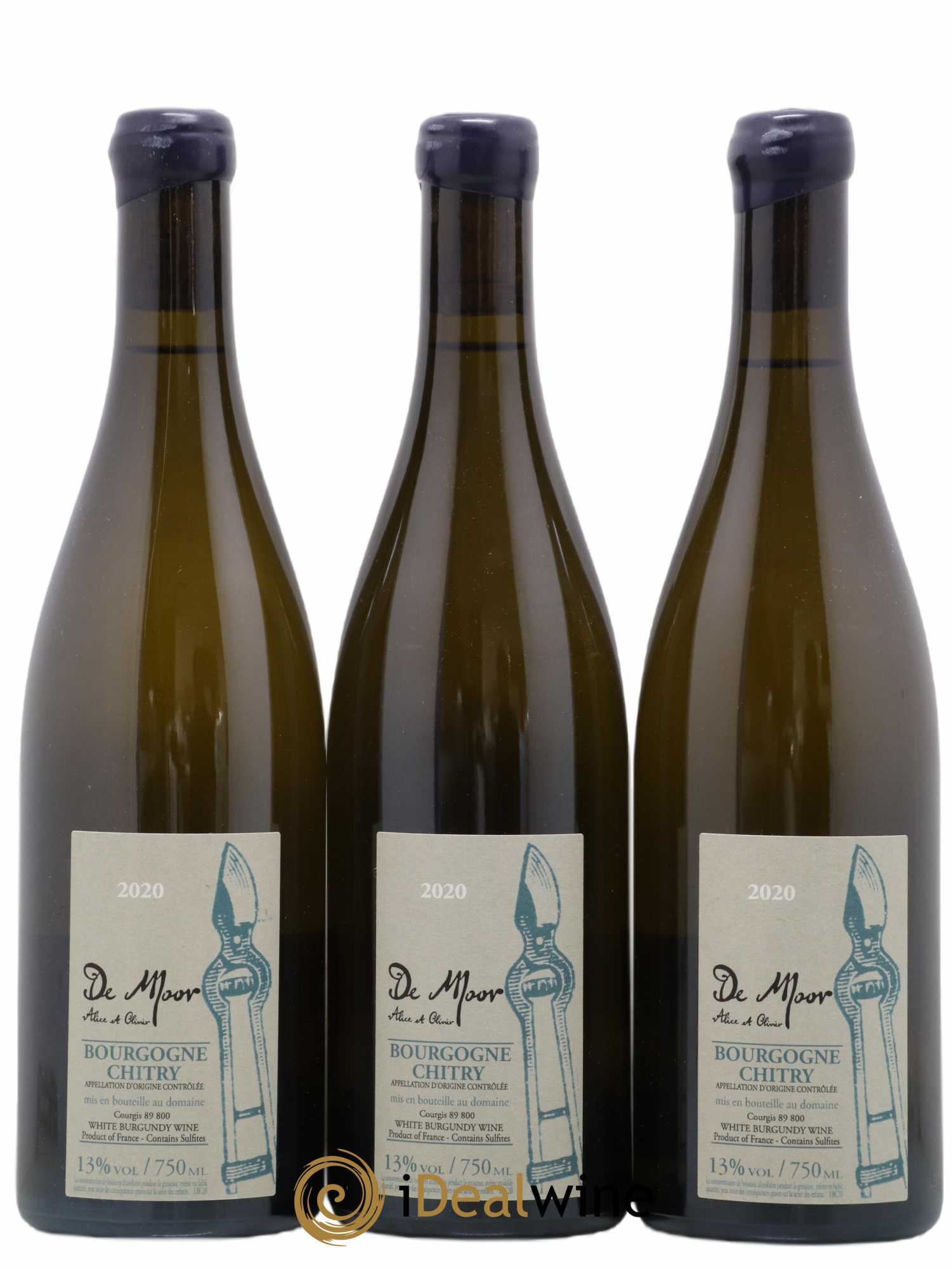 Bourgogne Chitry Alice et Olivier De Moor 2020 - Lot de 3 bouteilles - 0