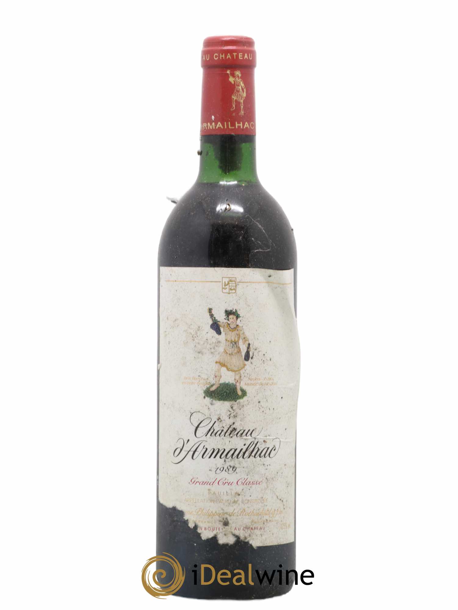 Château d' Armailhac - Mouton Baron(ne) Philippe 5ème Grand Cru Classé 1989 - Lot de 1 bouteille - 0