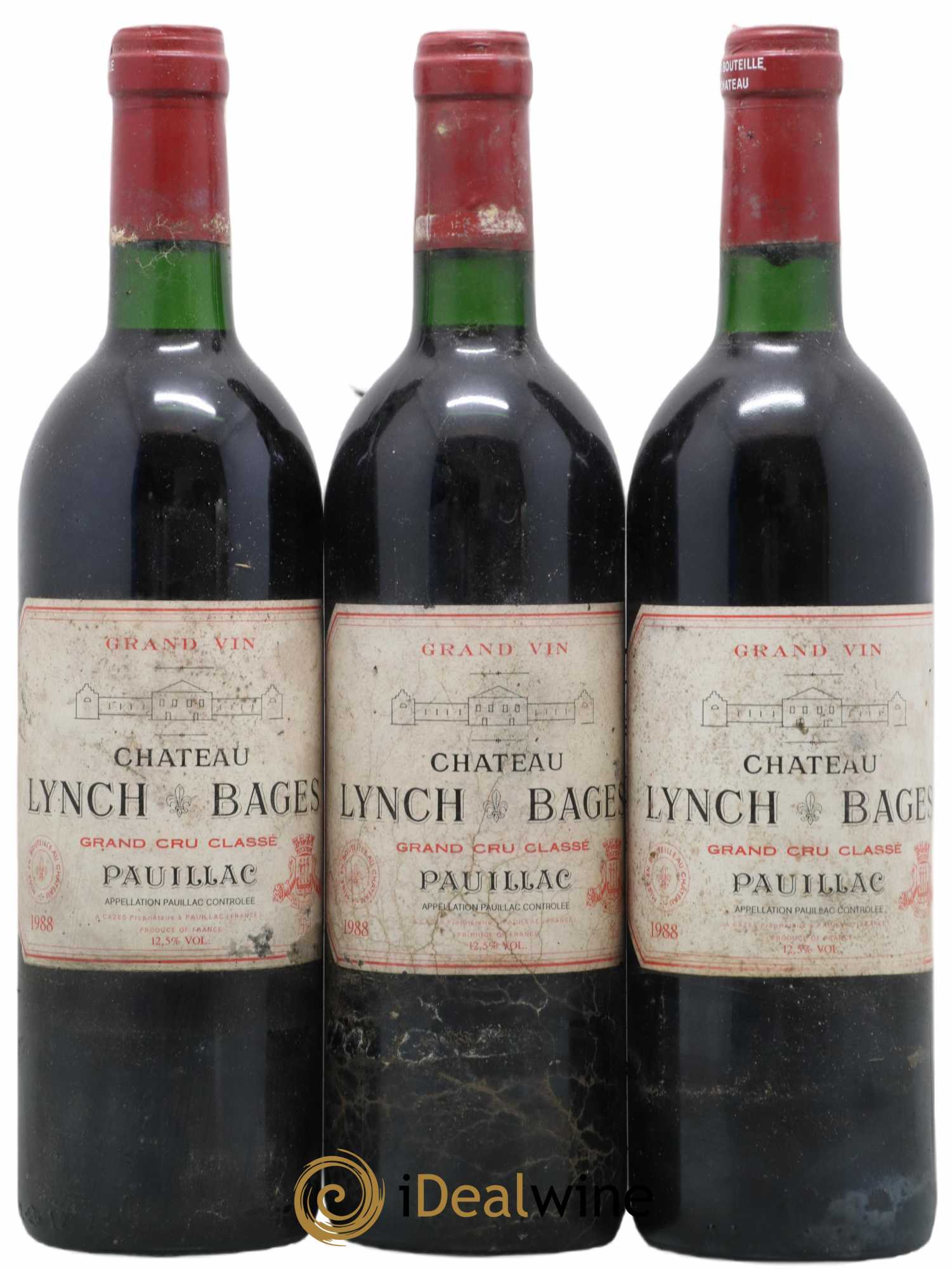 Château Lynch Bages 5ème Grand Cru Classé 1988 - Lot de 3 bouteilles - 0