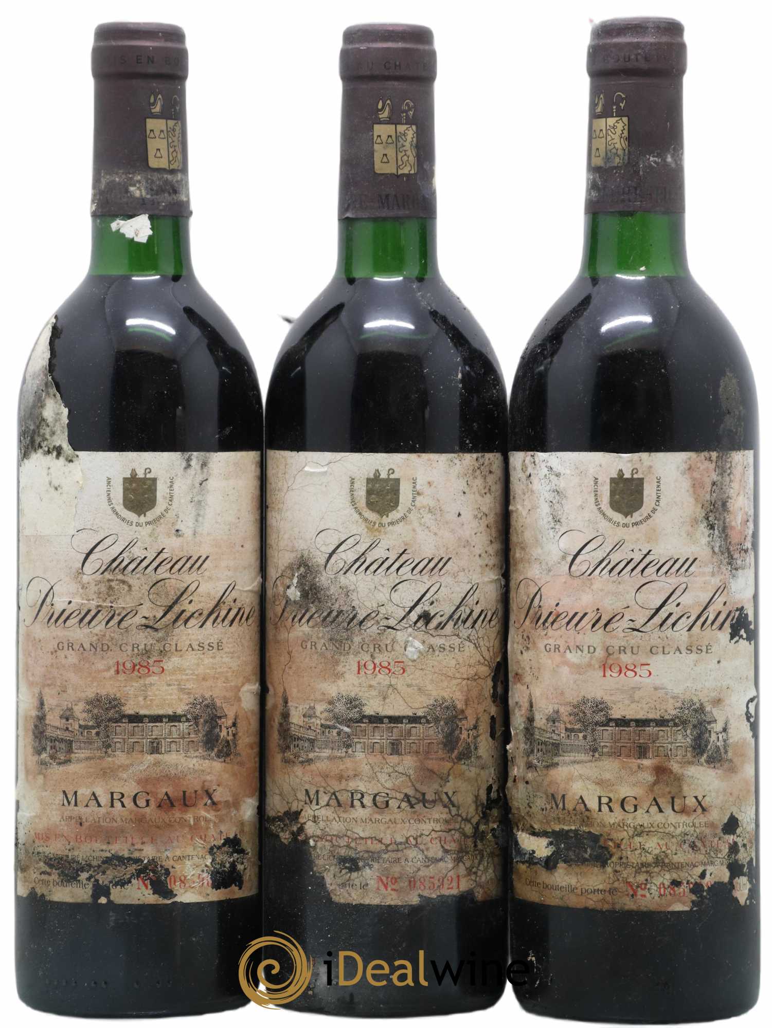 Château Prieuré Lichine 4ème Grand Cru Classé 1985 - Lot de 3 bouteilles - 0