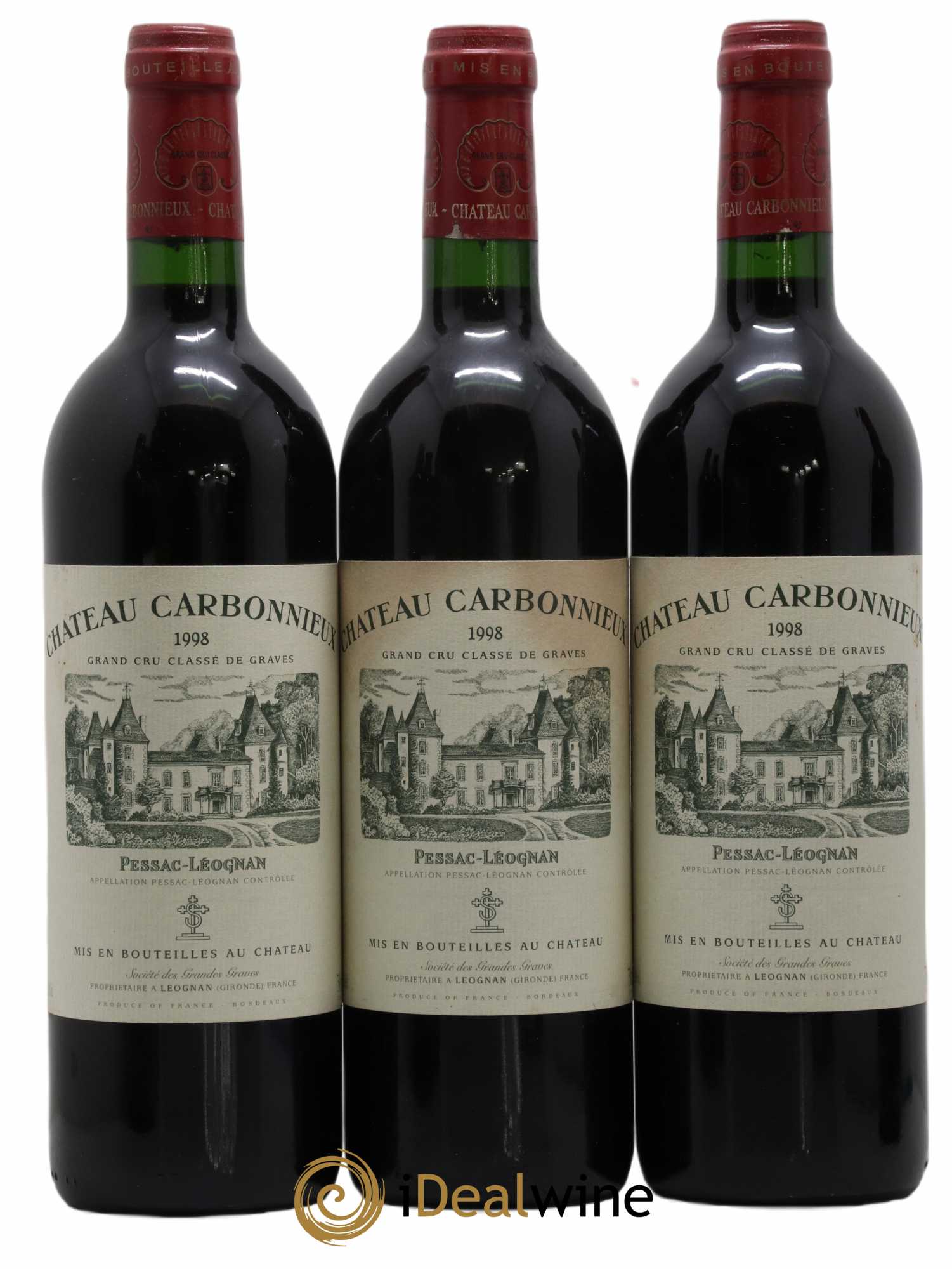 Château Carbonnieux Cru Classé de Graves 1998 - Lot de 6 bouteilles - 1