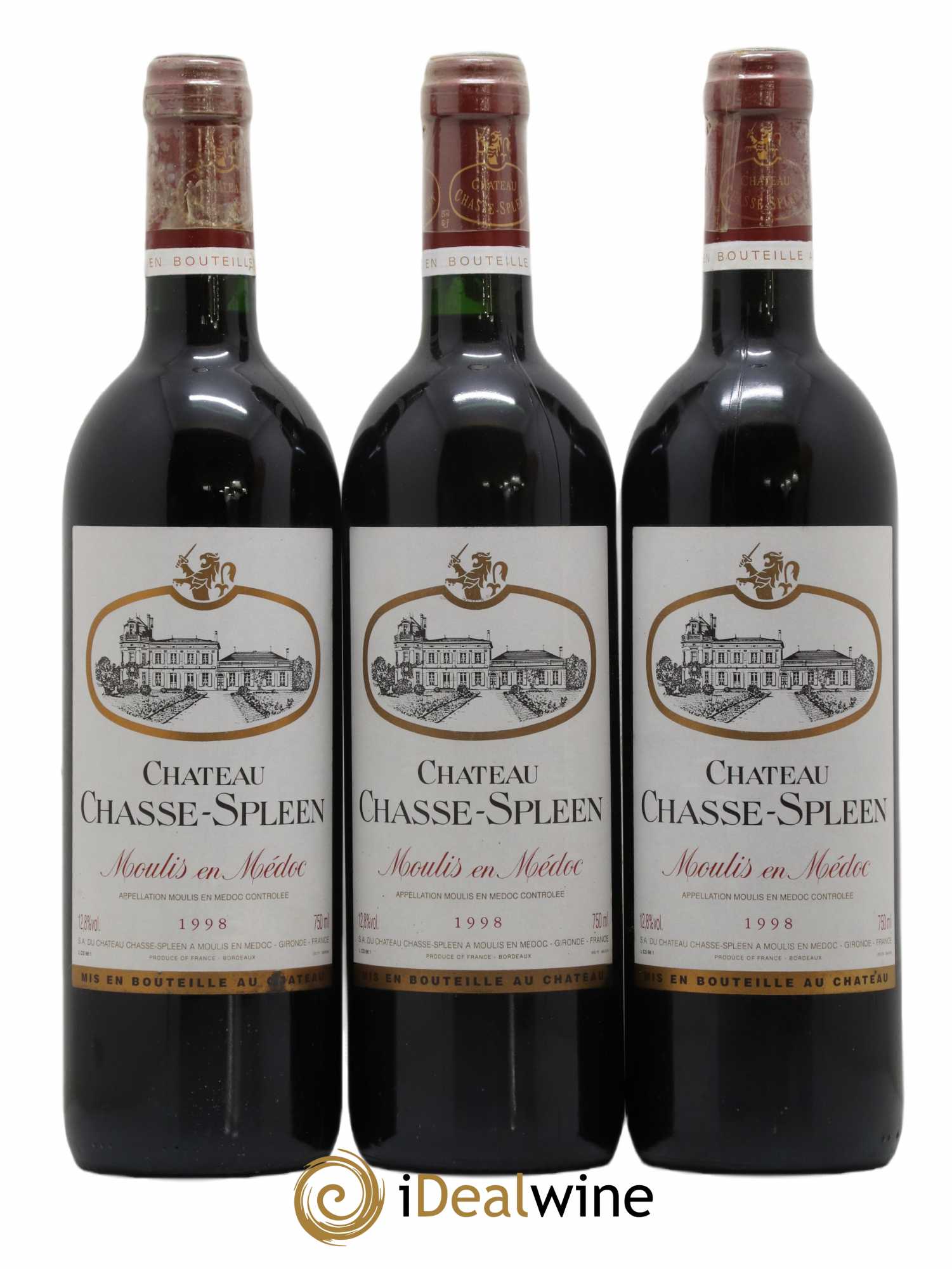 Château Chasse Spleen 1998 - Lot de 3 bouteilles - 0
