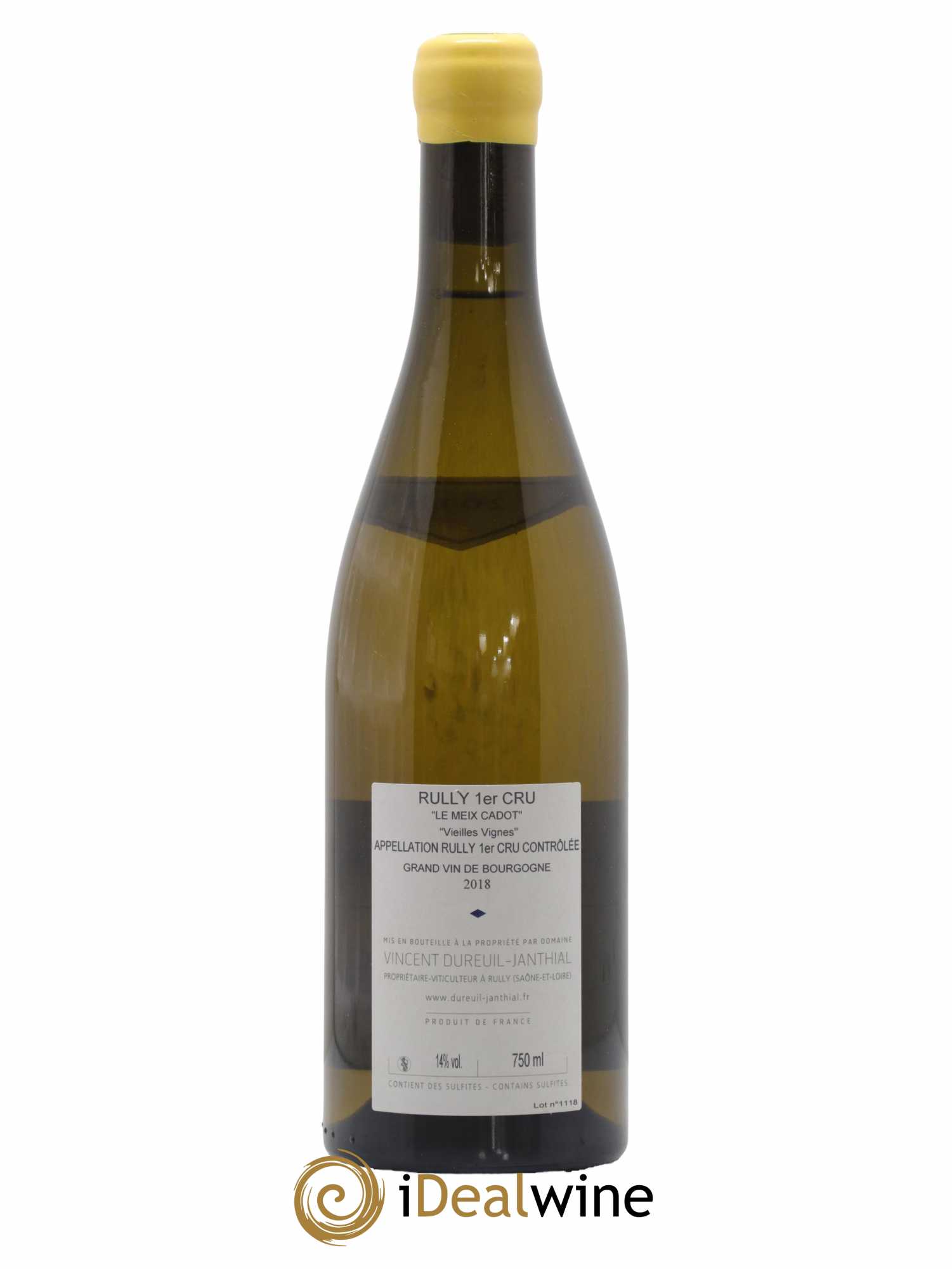 Rully 1er Cru Le Meix Cadot Vieilles Vignes Vincent Dureuil-Janthial 2018 - Lot de 1 bouteille - 1