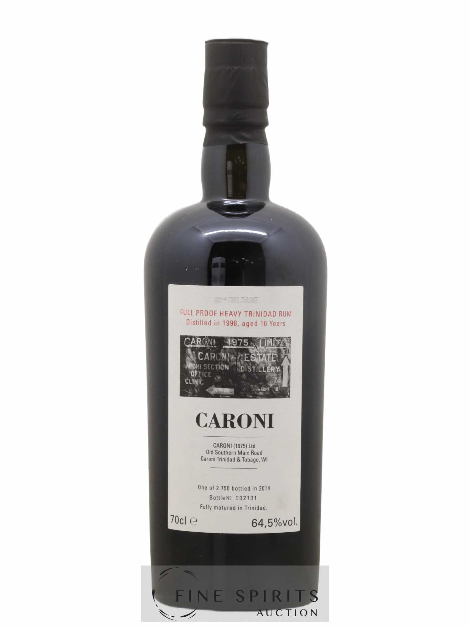 Caroni 16 years 1998 Velier Full Proof 32nd Release - One of 2750 - bottled 2014 - Lot de 1 bouteille - 1