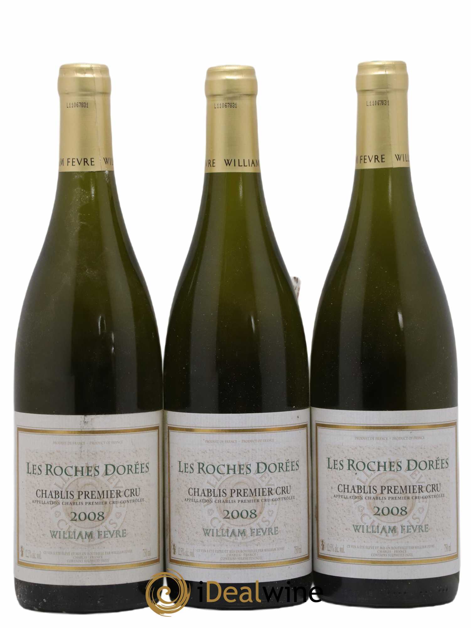 Chablis 1er Cru Les Roches Dorees William Fevre 2008 - Lot de 3 bouteilles - 0