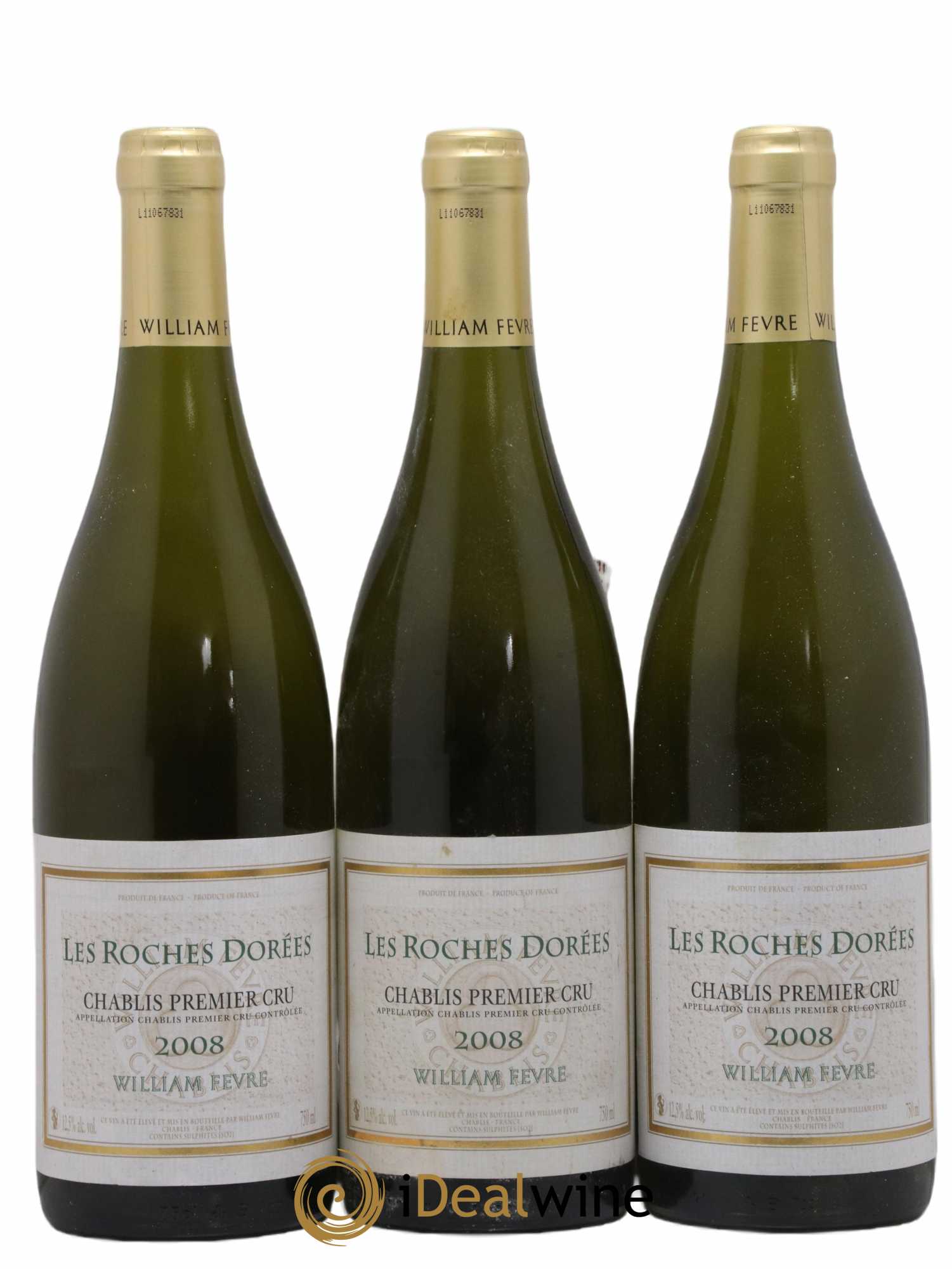 Chablis 1er Cru Les Roches Dorees William Fevre 2008 - Lot de 3 bouteilles - 0