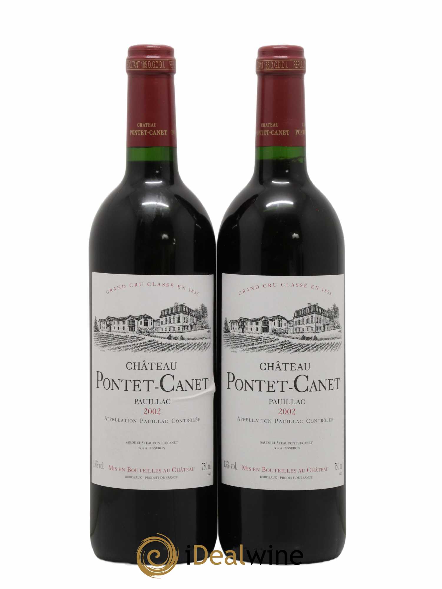 Château Pontet Canet 5ème Grand Cru Classé 2002 - Lot de 2 bouteilles - 0