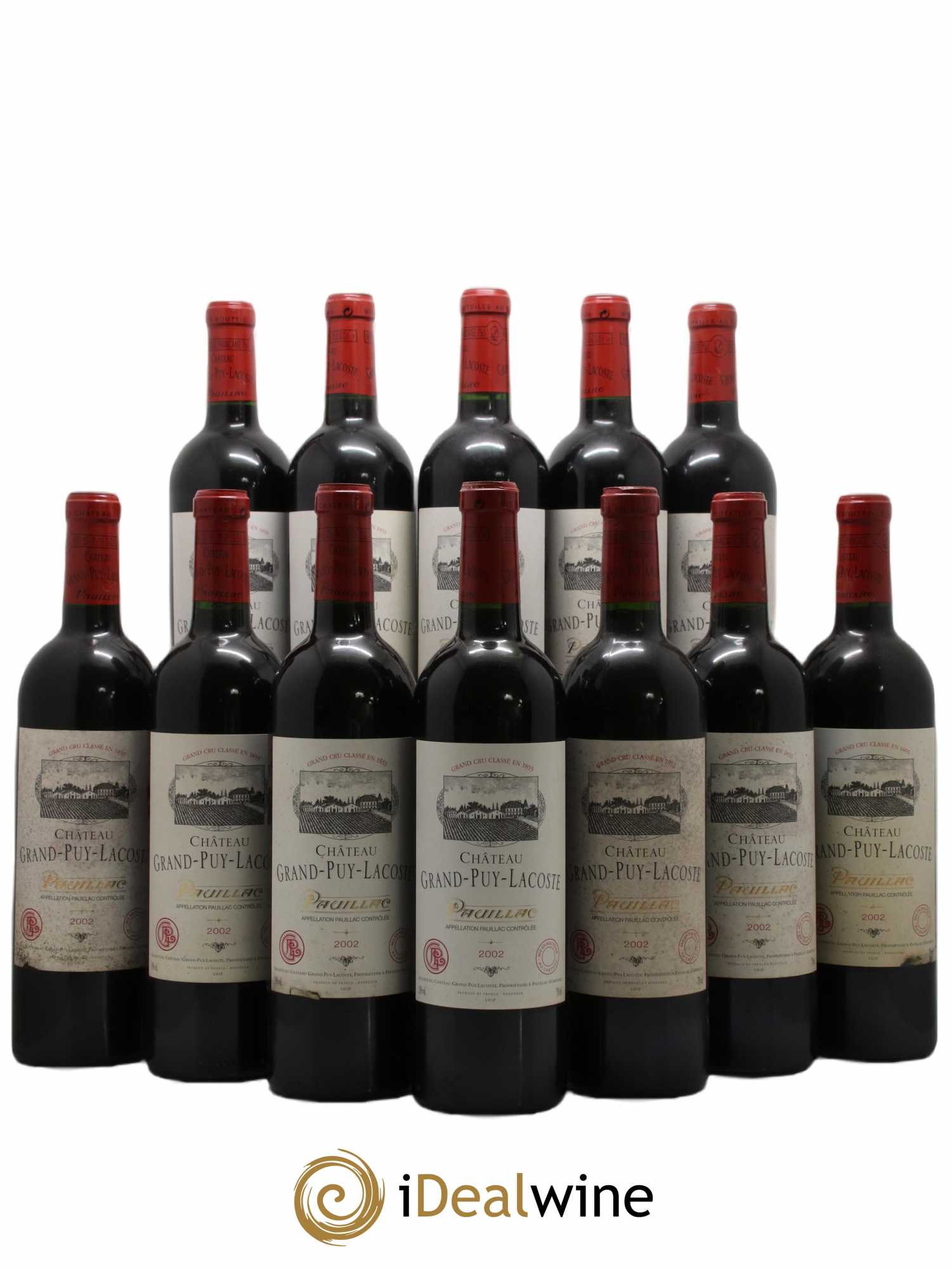Château Grand Puy Lacoste 5ème Grand Cru Classé 2002 - Lot de 12 bouteilles - 0