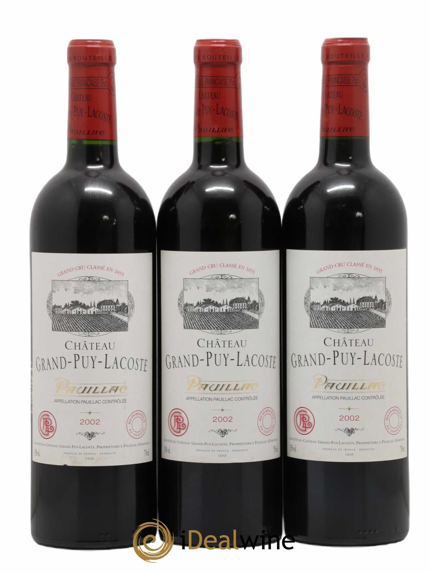 Château Grand Puy Lacoste 5ème Grand Cru Classé 2002 - Lot de 12 bouteilles - 1