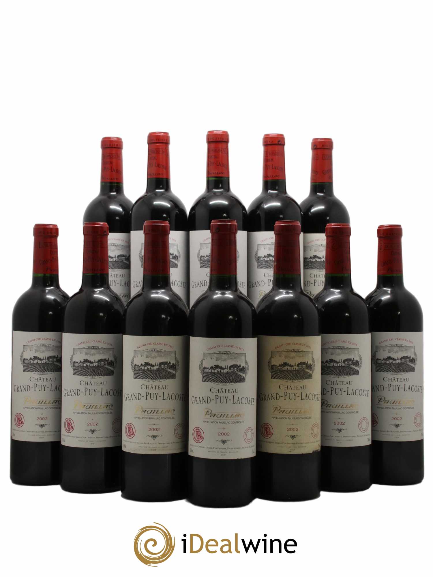 Château Grand Puy Lacoste 5ème Grand Cru Classé 2002 - Lot de 12 bouteilles - 0