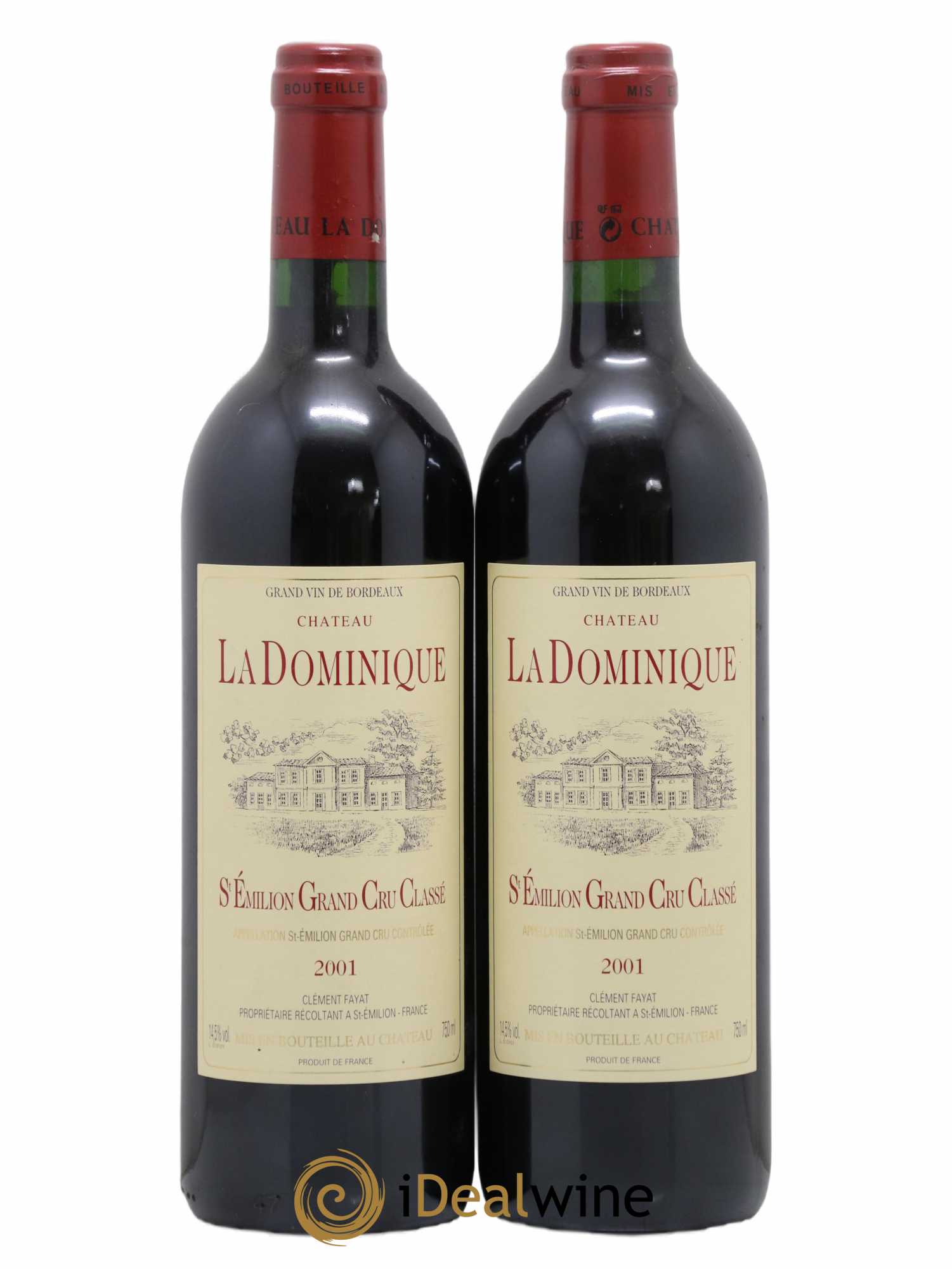 Château la Dominique Grand Cru Classé 2001 - Lot de 2 bouteilles - 0