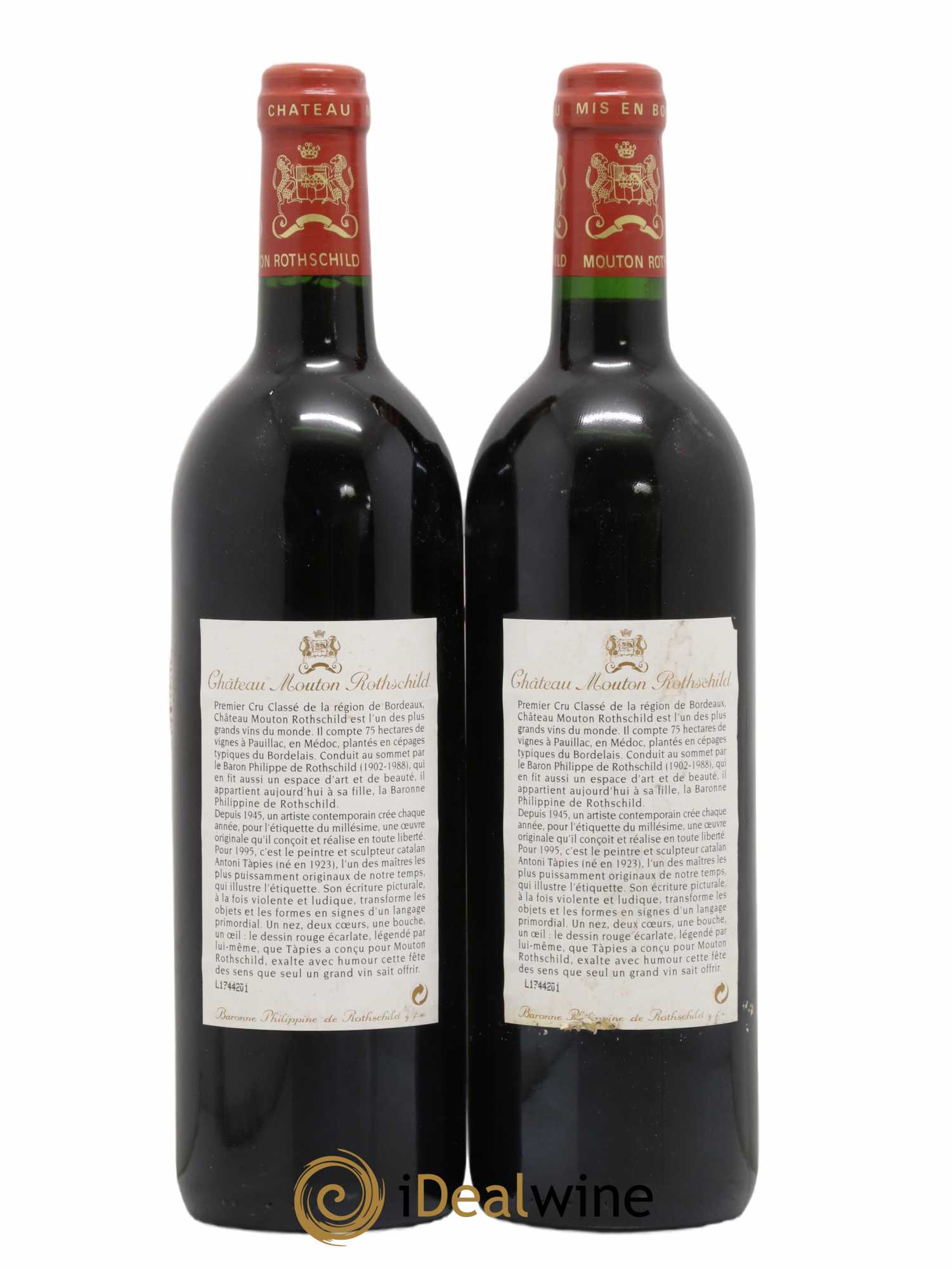 Château Mouton Rothschild 1er Grand Cru Classé 1995 - Lot of 2 bottles - 1