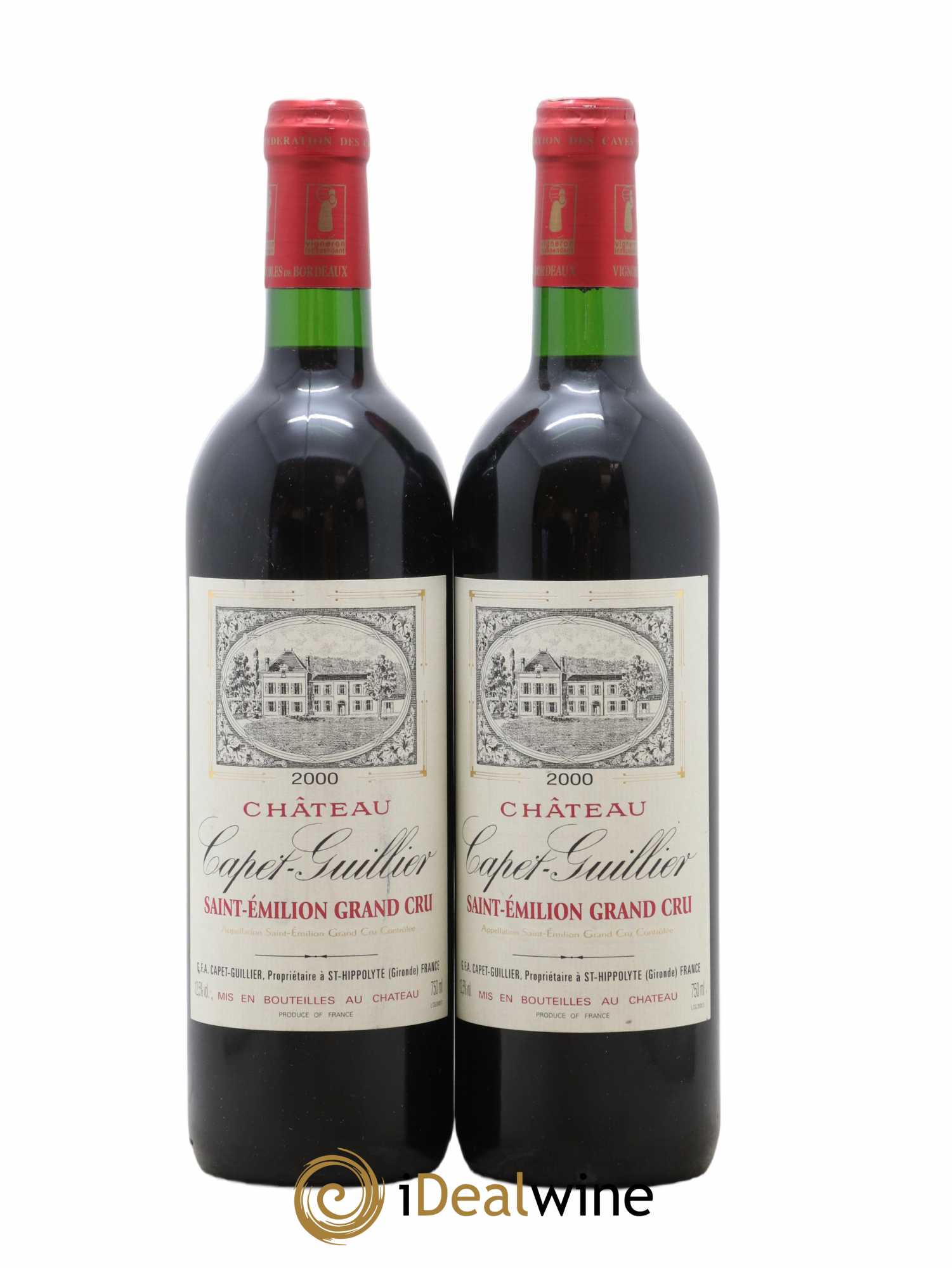 Saint-Émilion Grand Cru Château Capet Guillier 2000 - Lot de 2 bouteilles - 0