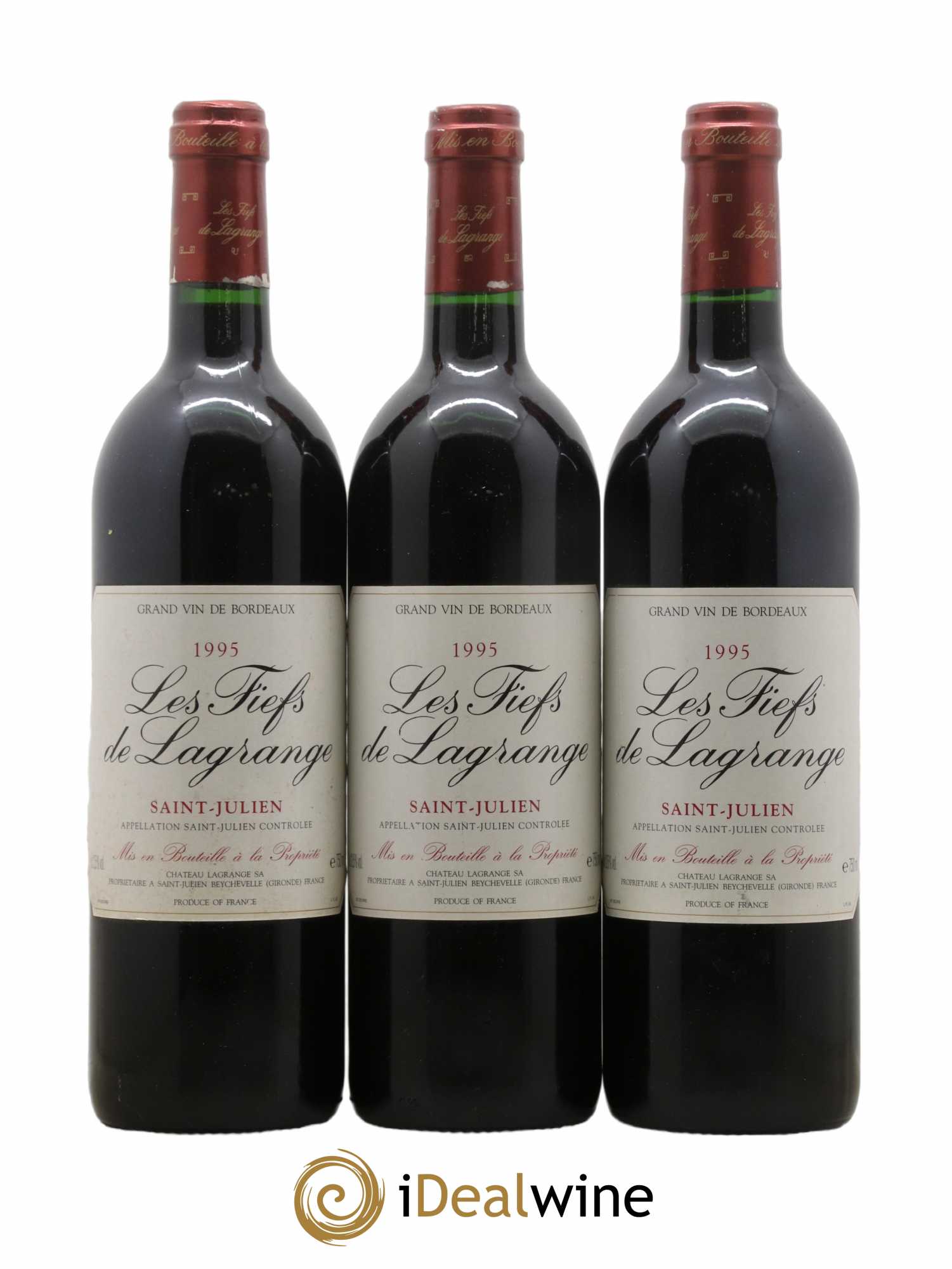 Les Fiefs de Lagrange Second Vin 1995 - Lot de 3 bouteilles - 0