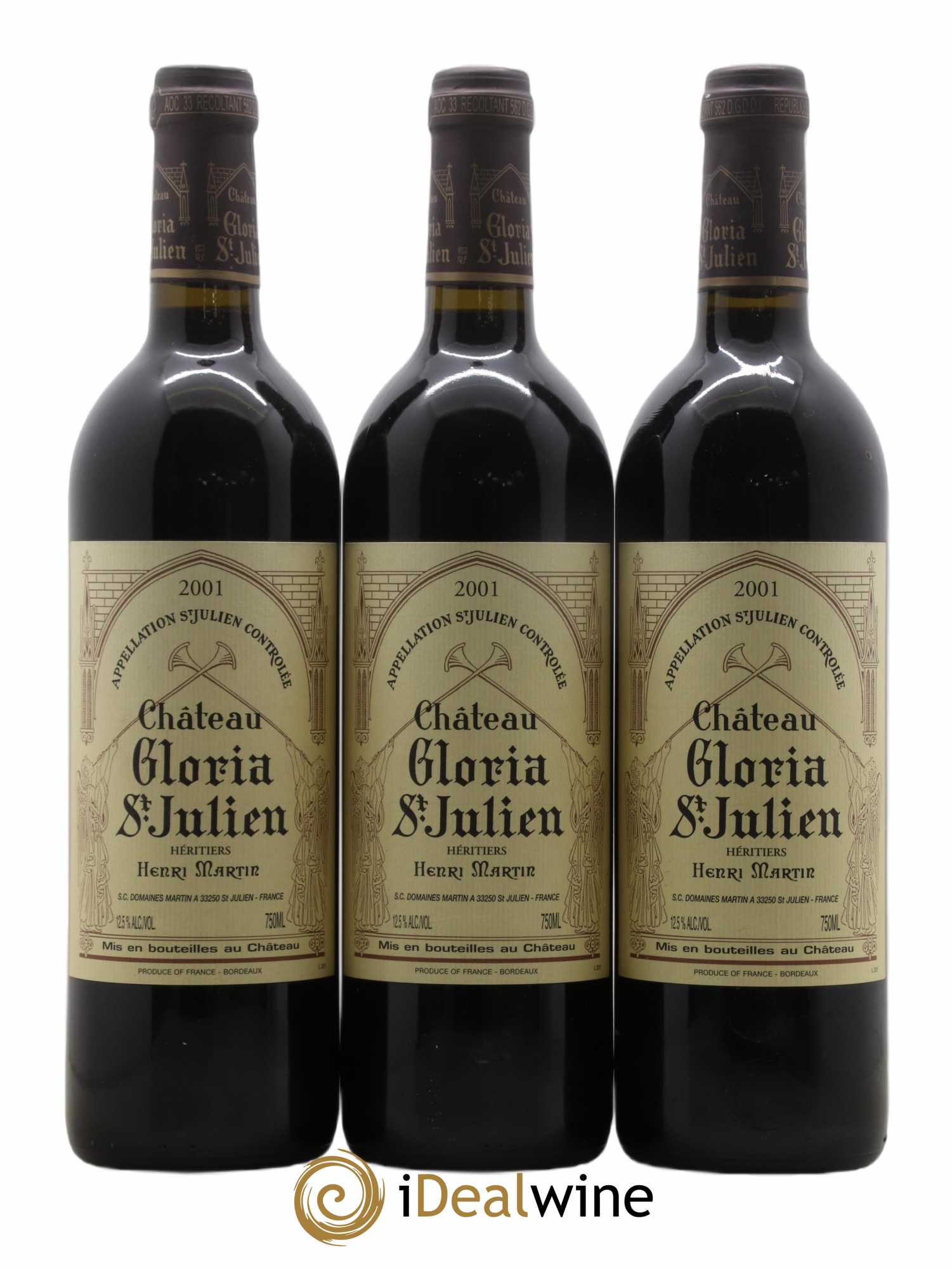 Château Gloria 2001 - Lot de 3 bouteilles - 0