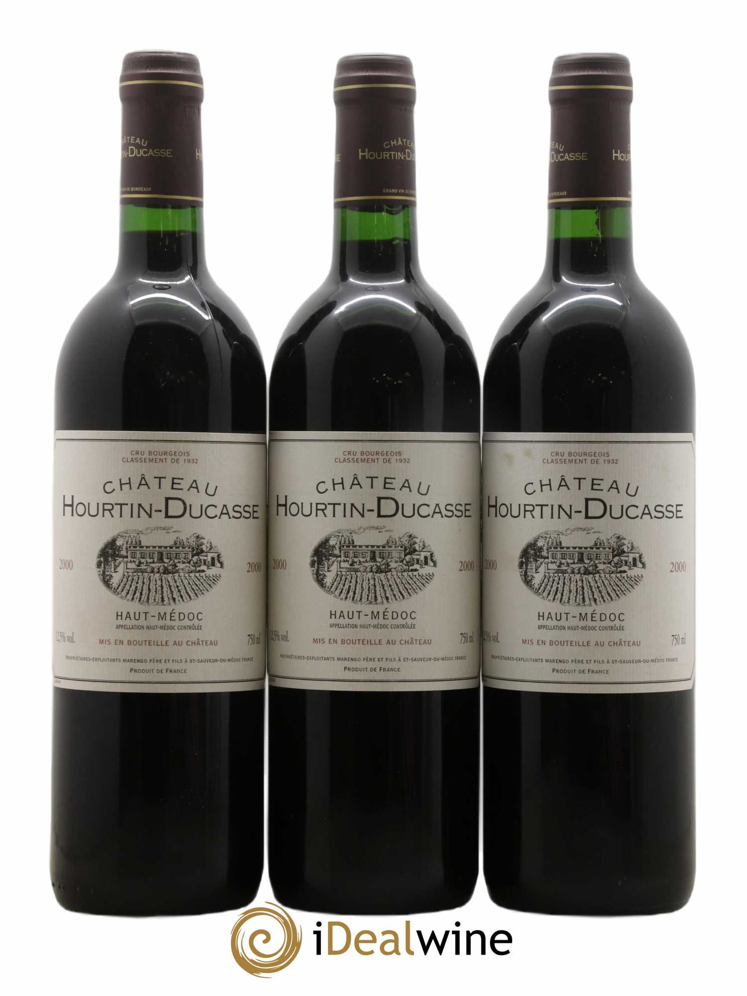 Château Hourtin Ducasse Cru Bourgeois 2000 - Lot de 3 bouteilles - 0