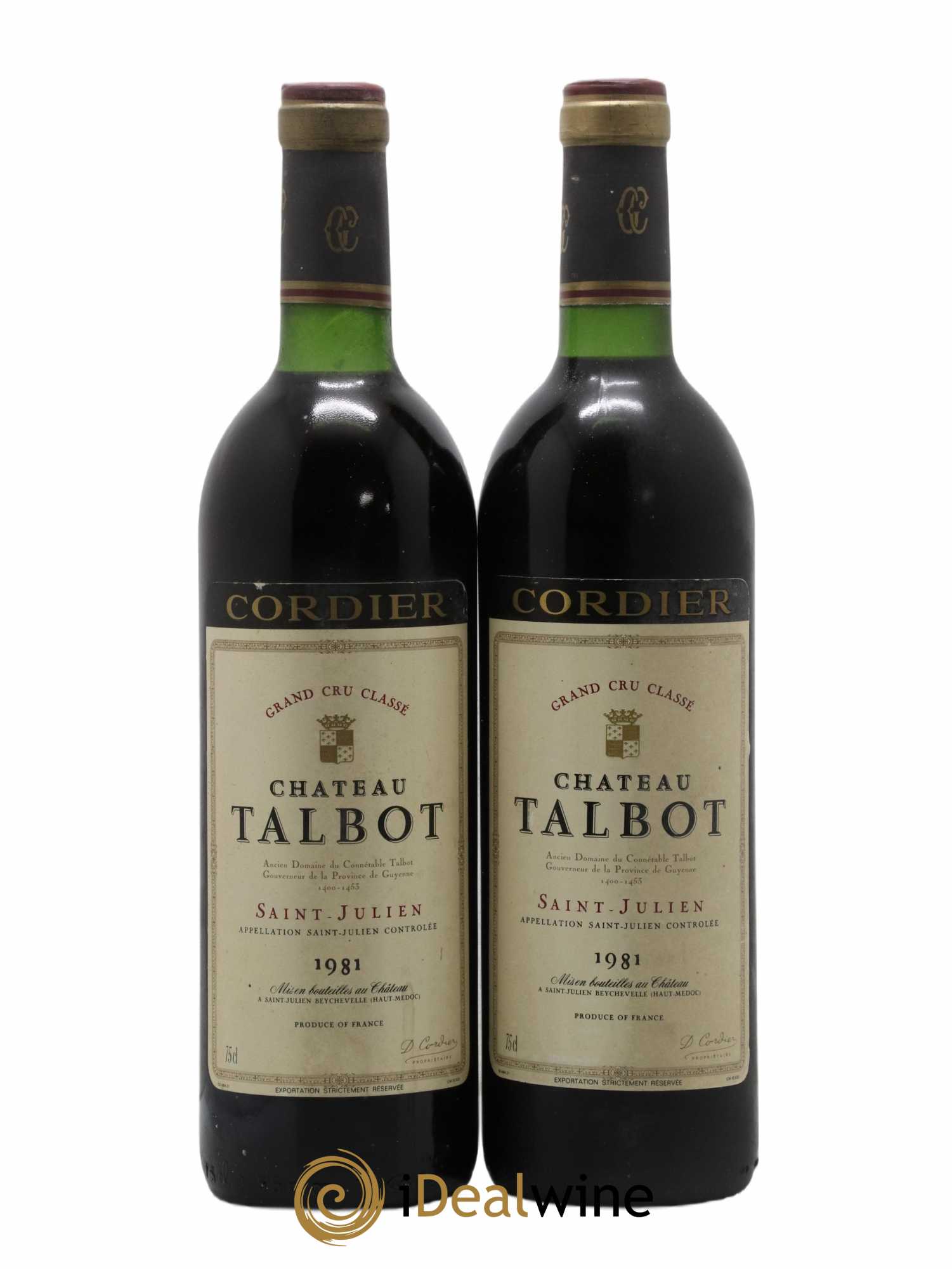 Château Talbot 4ème Grand Cru Classé 1981 - Lot de 2 bouteilles - 0