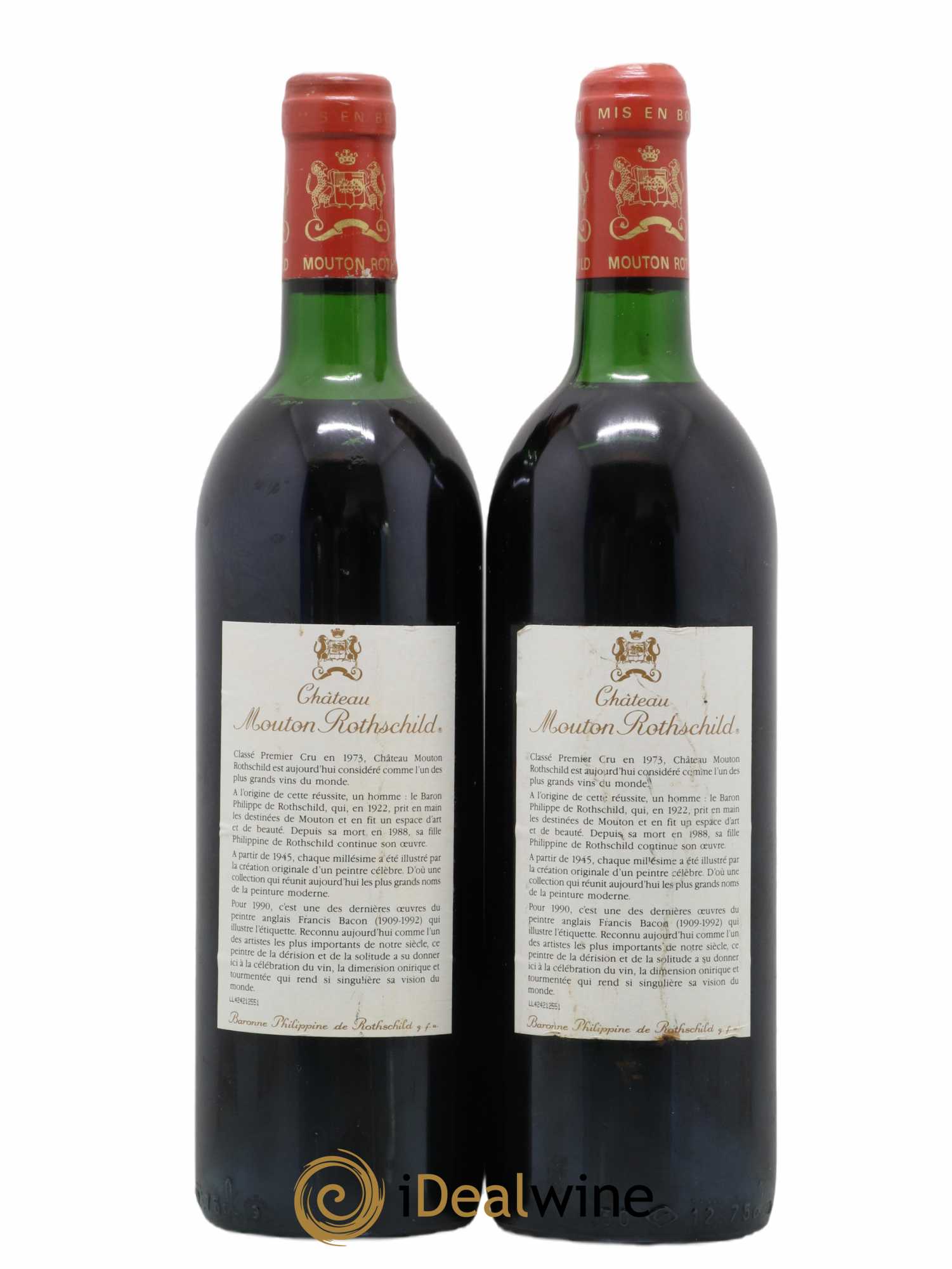 Château Mouton Rothschild 1er Grand Cru Classé 1990 - Lot de 2 bouteilles - 1