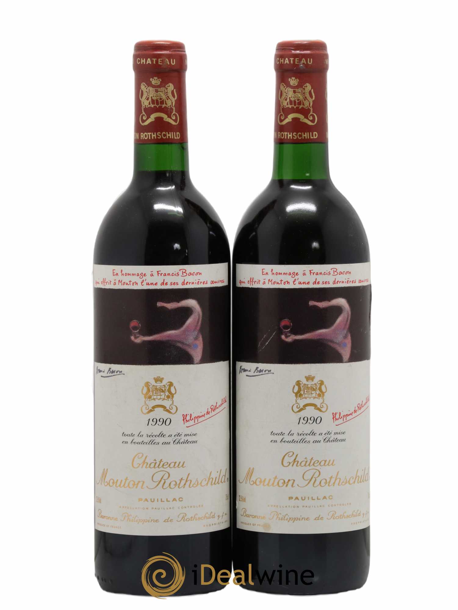 Château Mouton Rothschild 1er Grand Cru Classé 1990 - Lot de 2 bouteilles - 0
