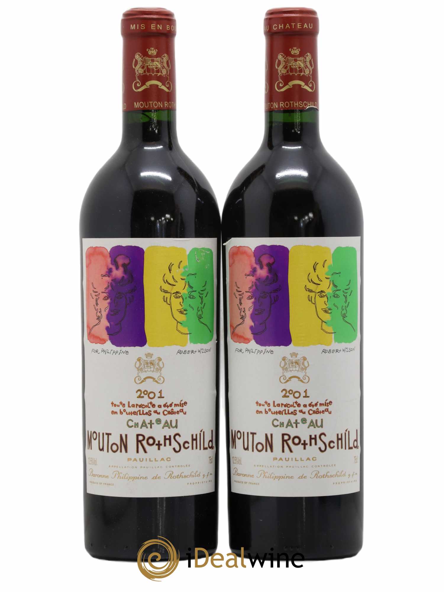 Château Mouton Rothschild 1er Grand Cru Classé 2001 - Lot de 2 bouteilles - 0