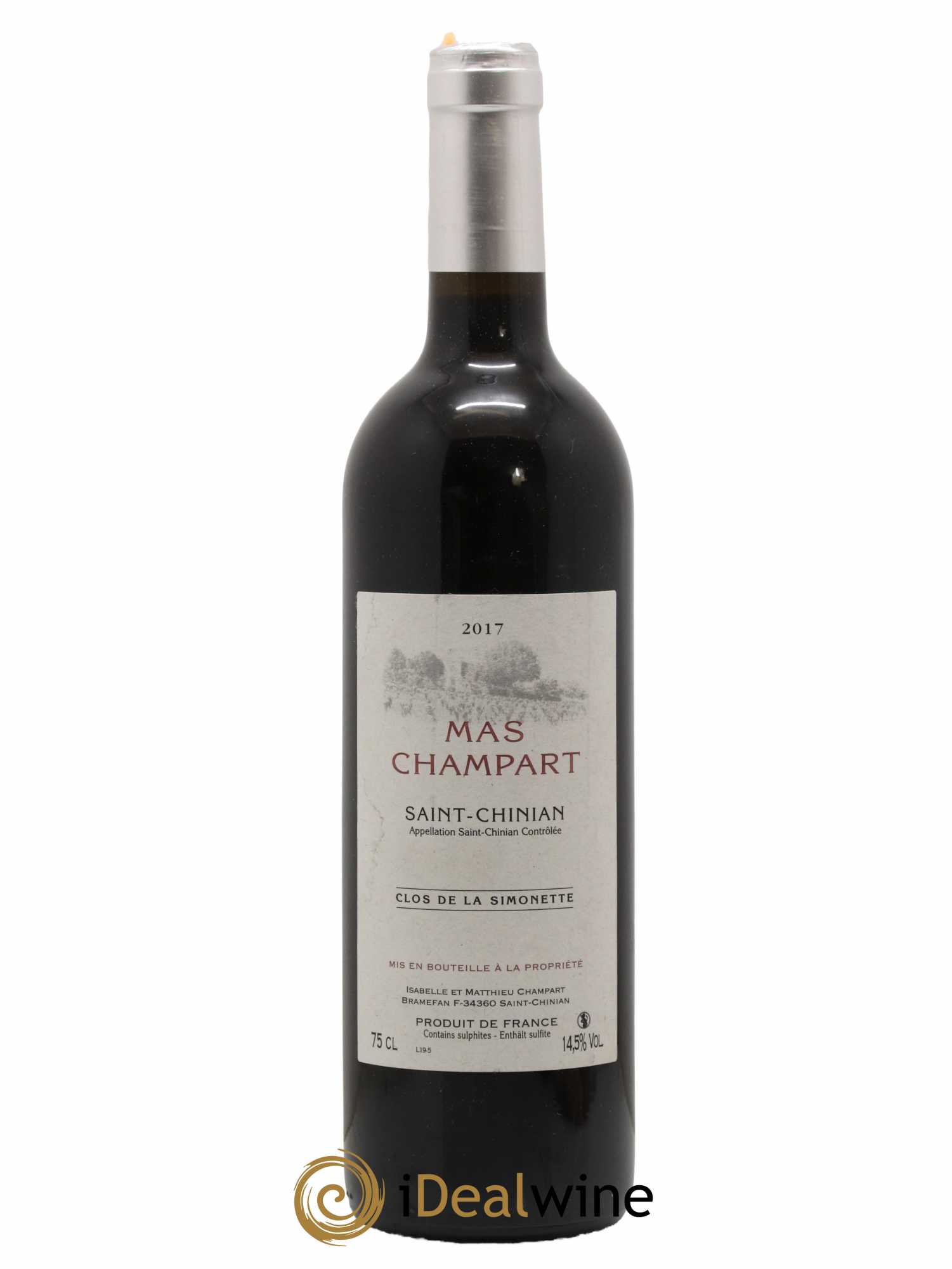 Saint-Chinian Mas Champart Clos de La Simonette Isabelle et Mathieu Champart 2017 - Lot de 1 bouteille - 0