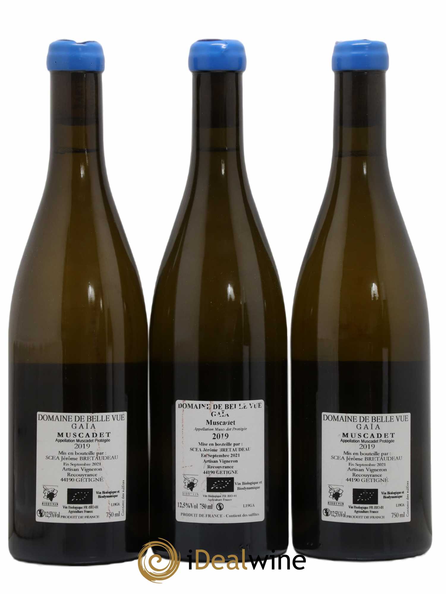 Muscadet-Sèvre-et-Maine Gaia Jérôme Bretaudeau - Domaine de Bellevue (sans prix de réserve) 2019 - Lot de 3 bouteilles - 1