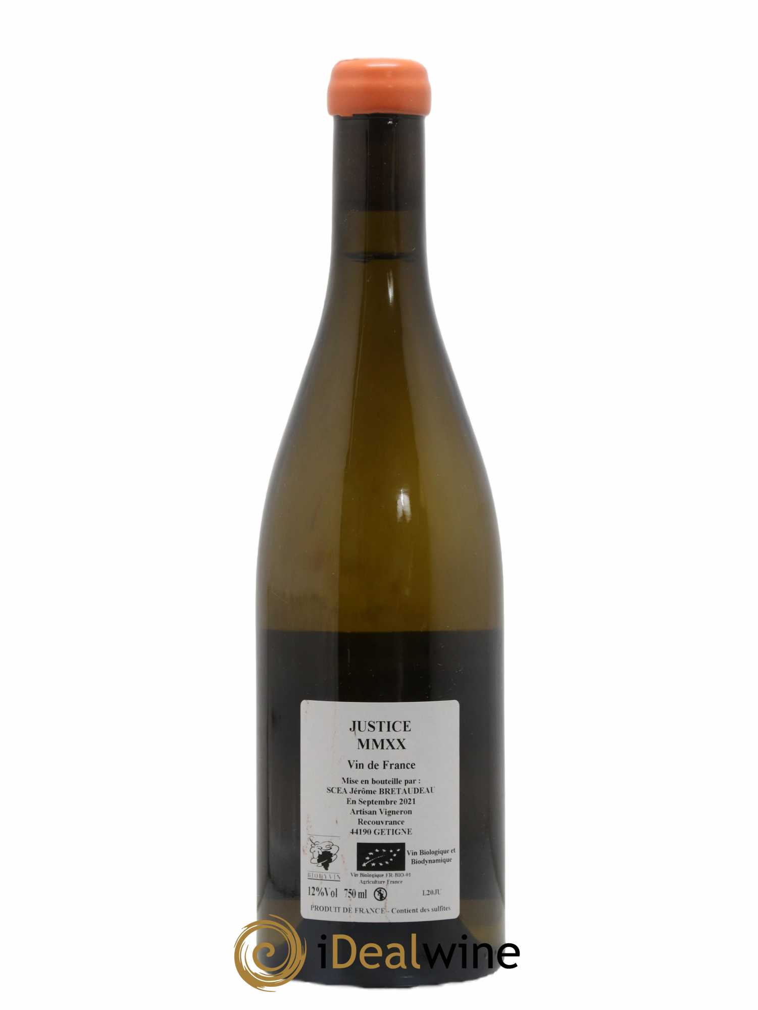 Vin de France La Justice Jérôme Bretaudeau - Domaine de Bellevue  (sans prix de réserve) 2020 - Lot de 1 bouteille - 1