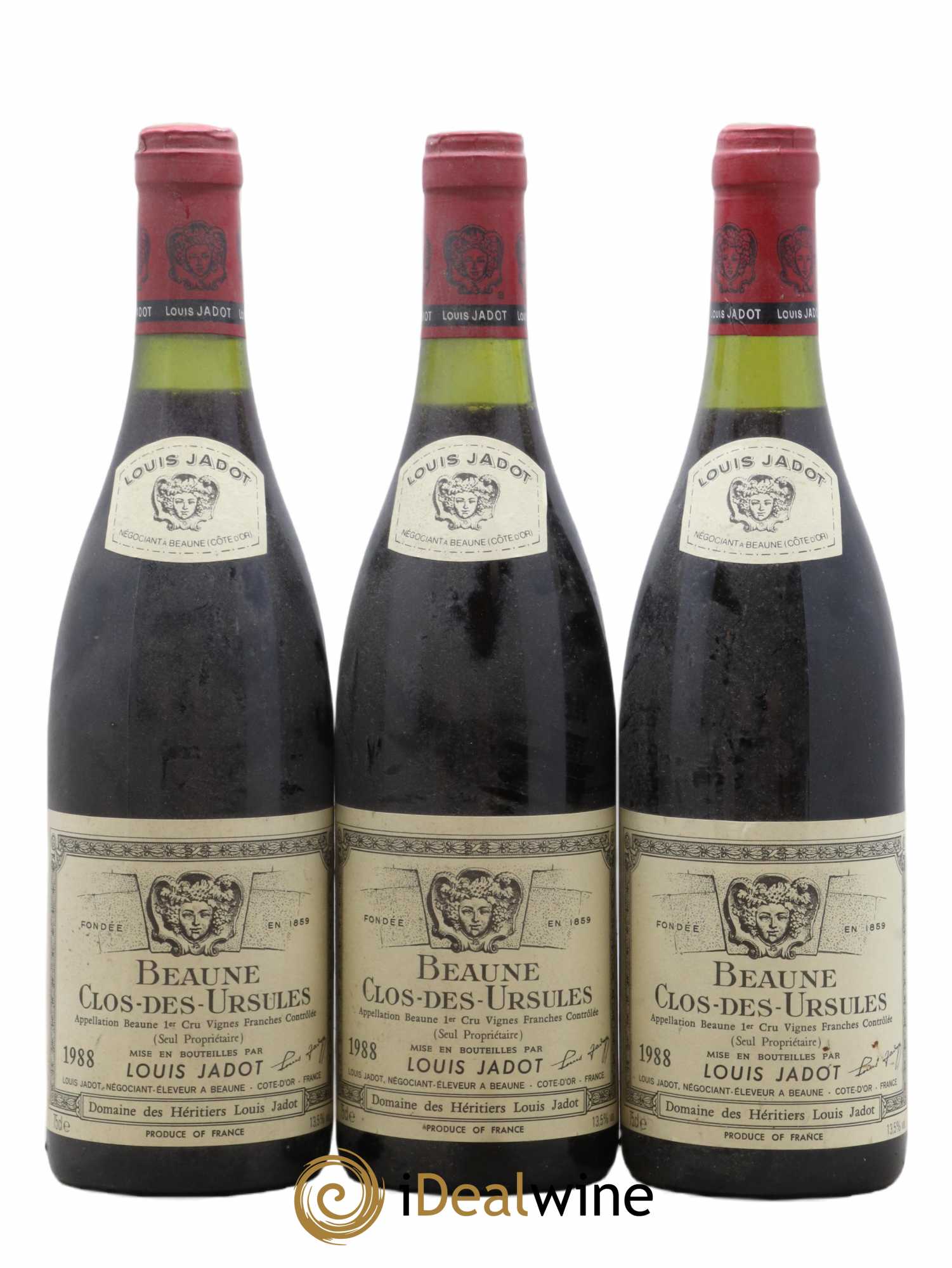 Beaune 1er Cru Clos des Ursules Maison Louis Jadot 1988 - Lot de 3 bouteilles - 0
