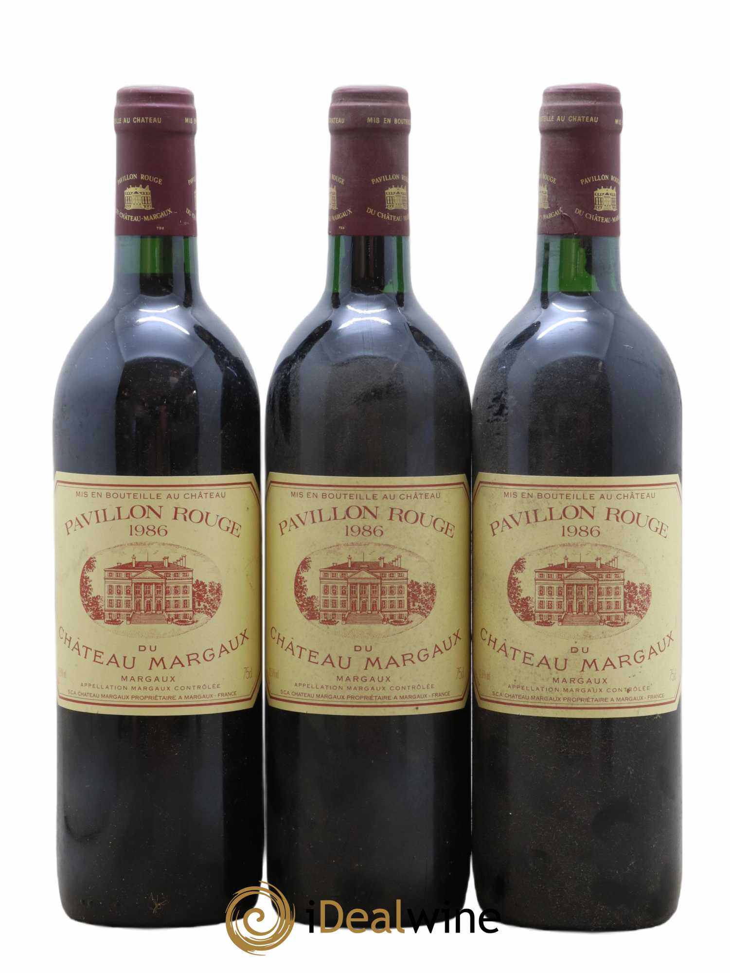 Pavillon Rouge du Château Margaux Second Vin 1986 - Lot de 3 bouteilles - 0