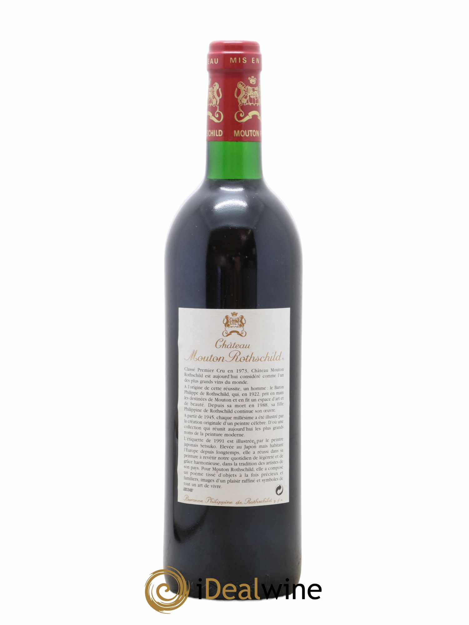 Château Mouton Rothschild 1er Grand Cru Classé 1991 - Lot de 1 bouteille - 1
