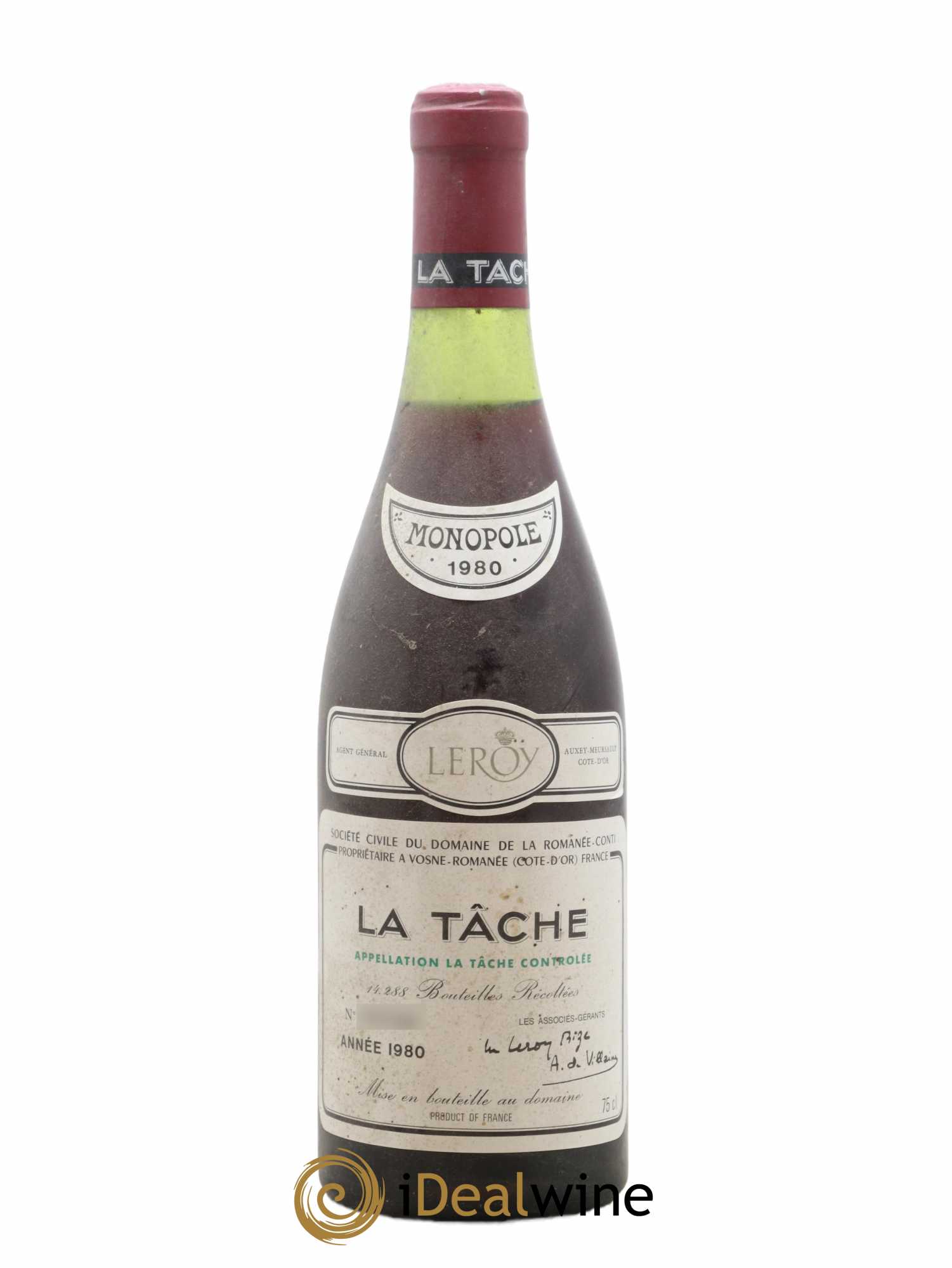 La Tâche Grand Cru Domaine de la Romanée-Conti 1980 - Lot de 1 bouteille - 0