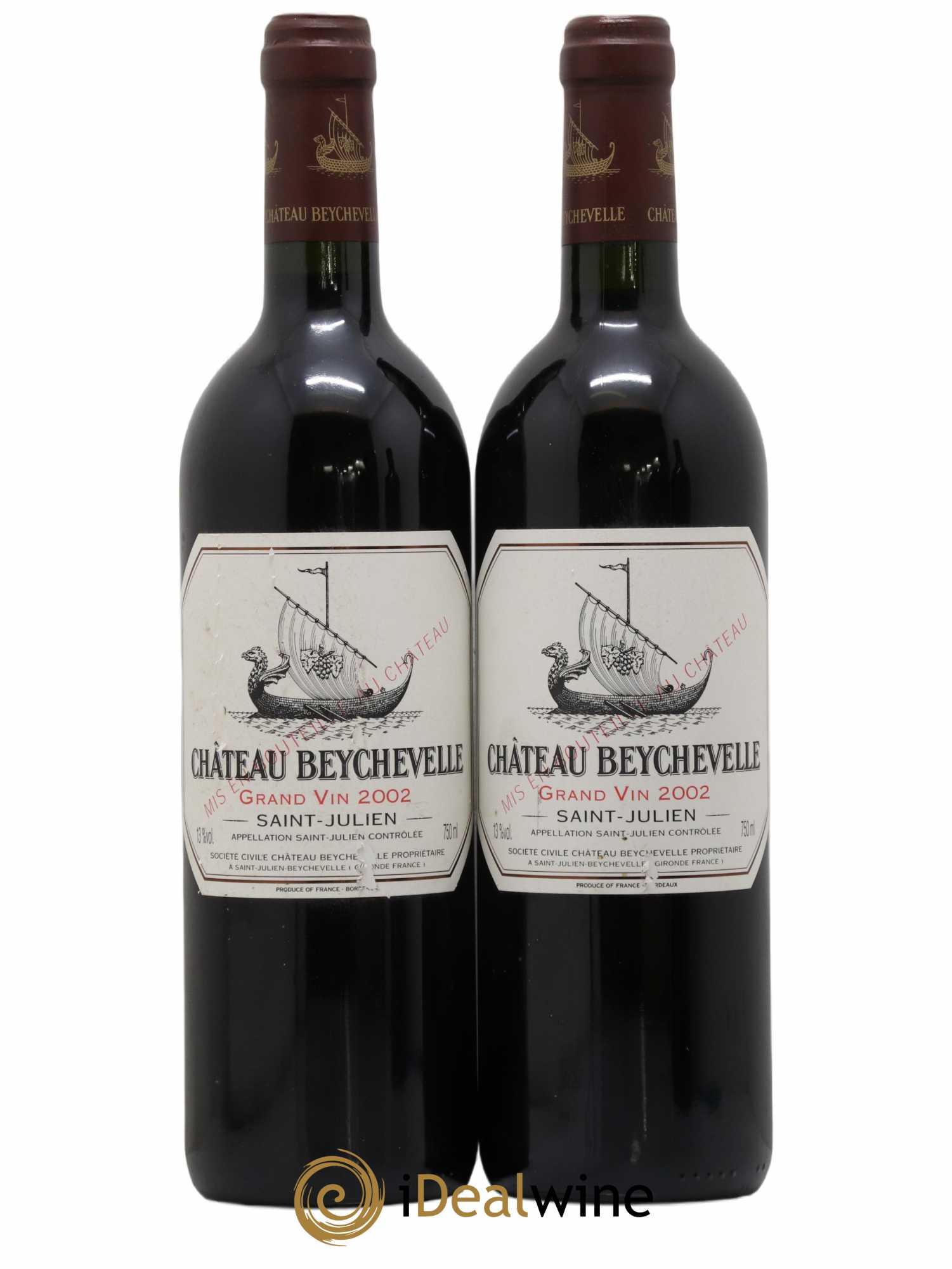 Château Beychevelle 4ème Grand Cru Classé 2002 - Lot de 2 bouteilles - 0