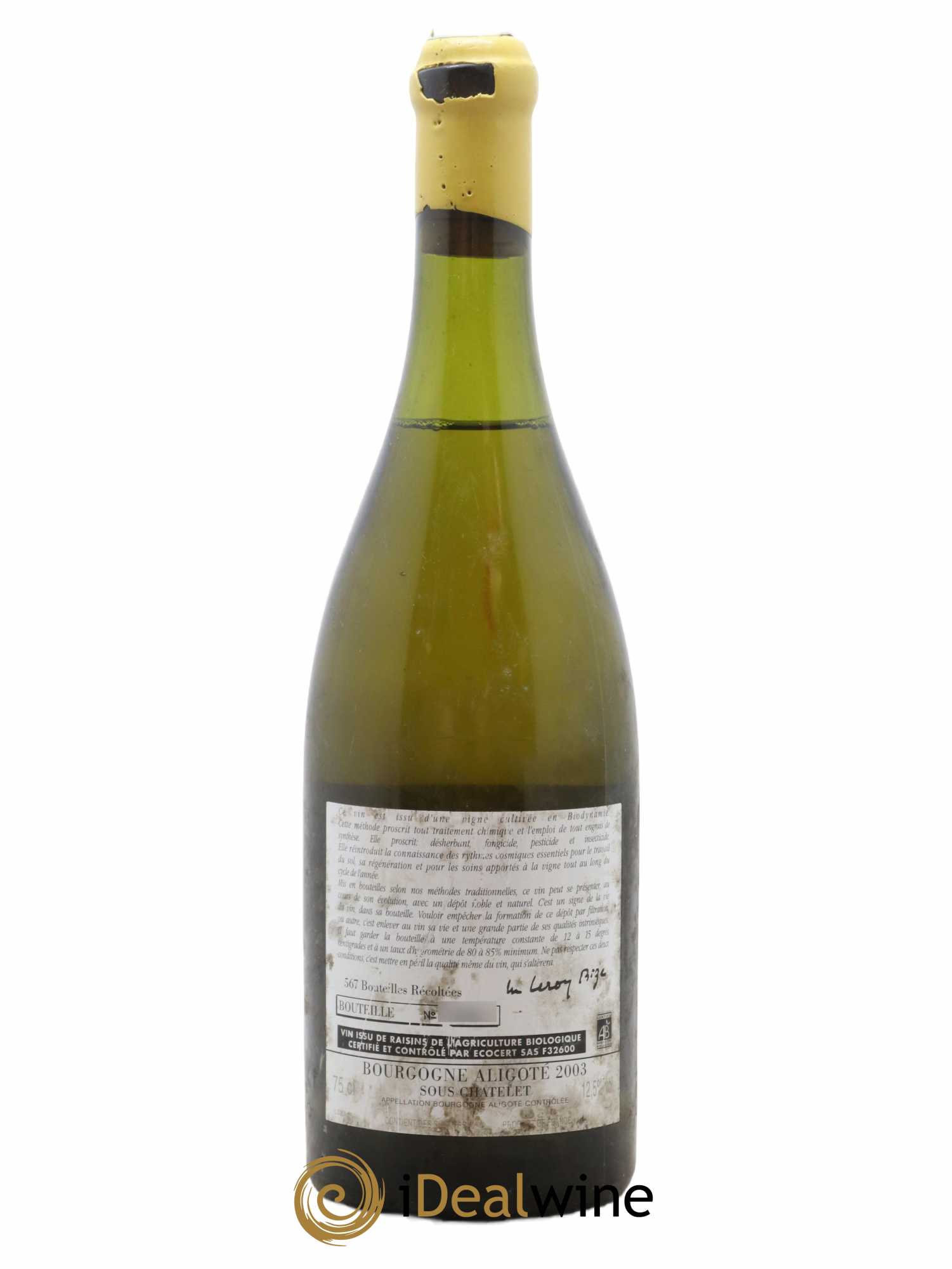 Bourgogne Aligoté Sous Chatelet d'Auvenay (Domaine) 2003 - Lot de 1 bouteille - 1