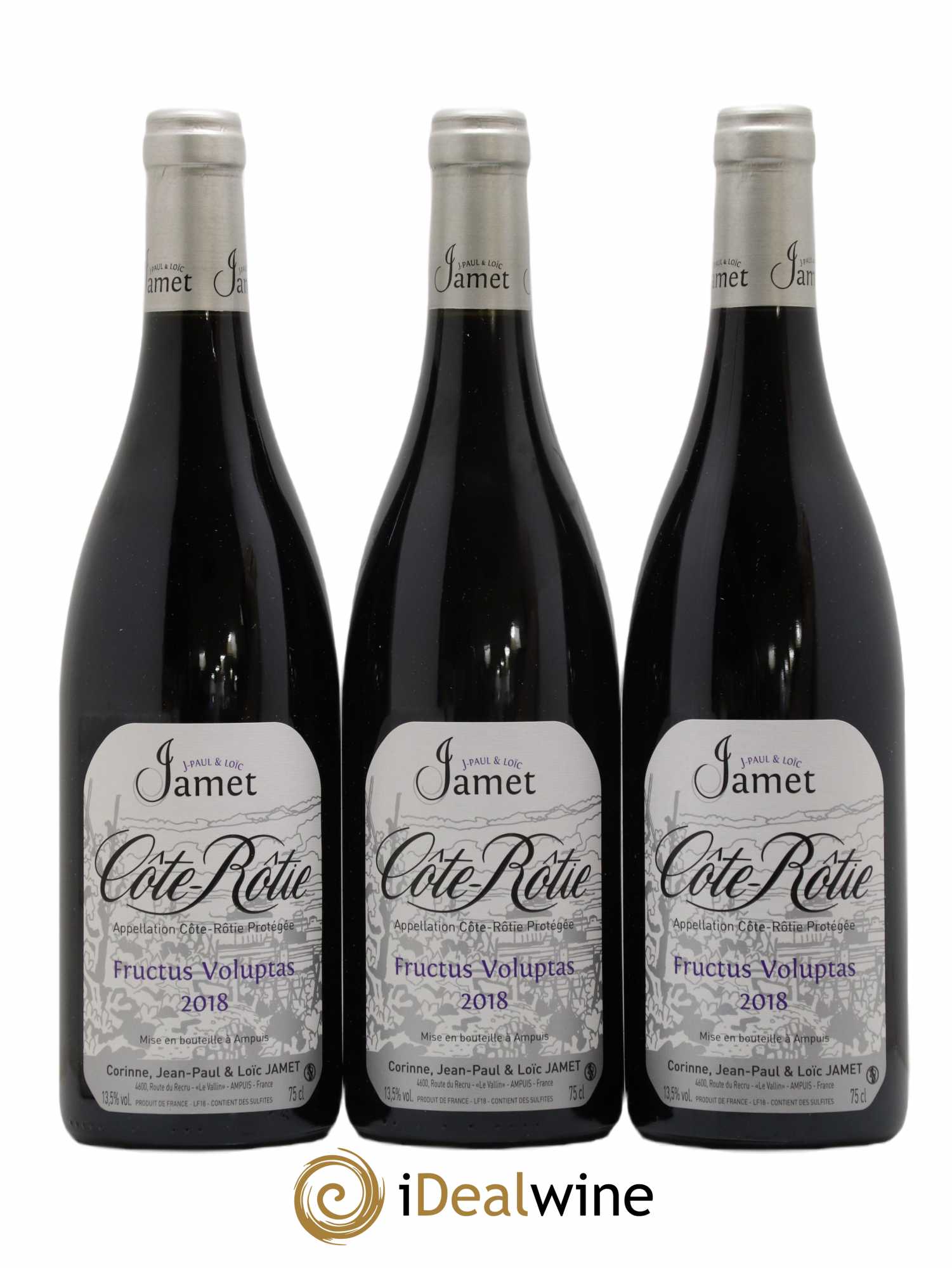 Côte-Rôtie Fructus Voluptas Jamet (Domaine) (sans prix de réserve) 2018 - Lot de 3 bouteilles - 0