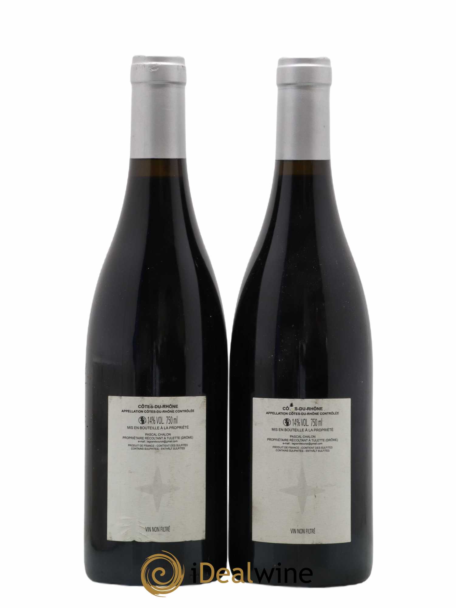 Côtes-du-Rhône La Petite Ourse Pascal Chalon La Grande Ourse 2008 - Lot de 2 bouteilles - 1