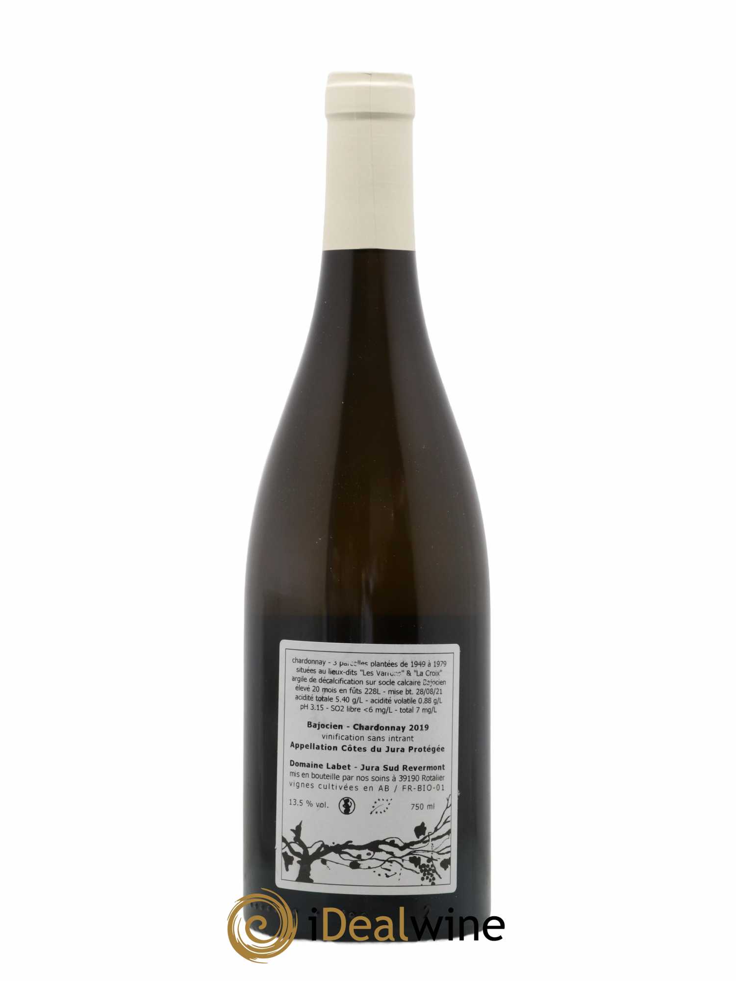 Côtes du Jura Chardonnay Bajocien Romain - Julien  - Charline Labet 2019 - Lot de 1 bouteille - 1