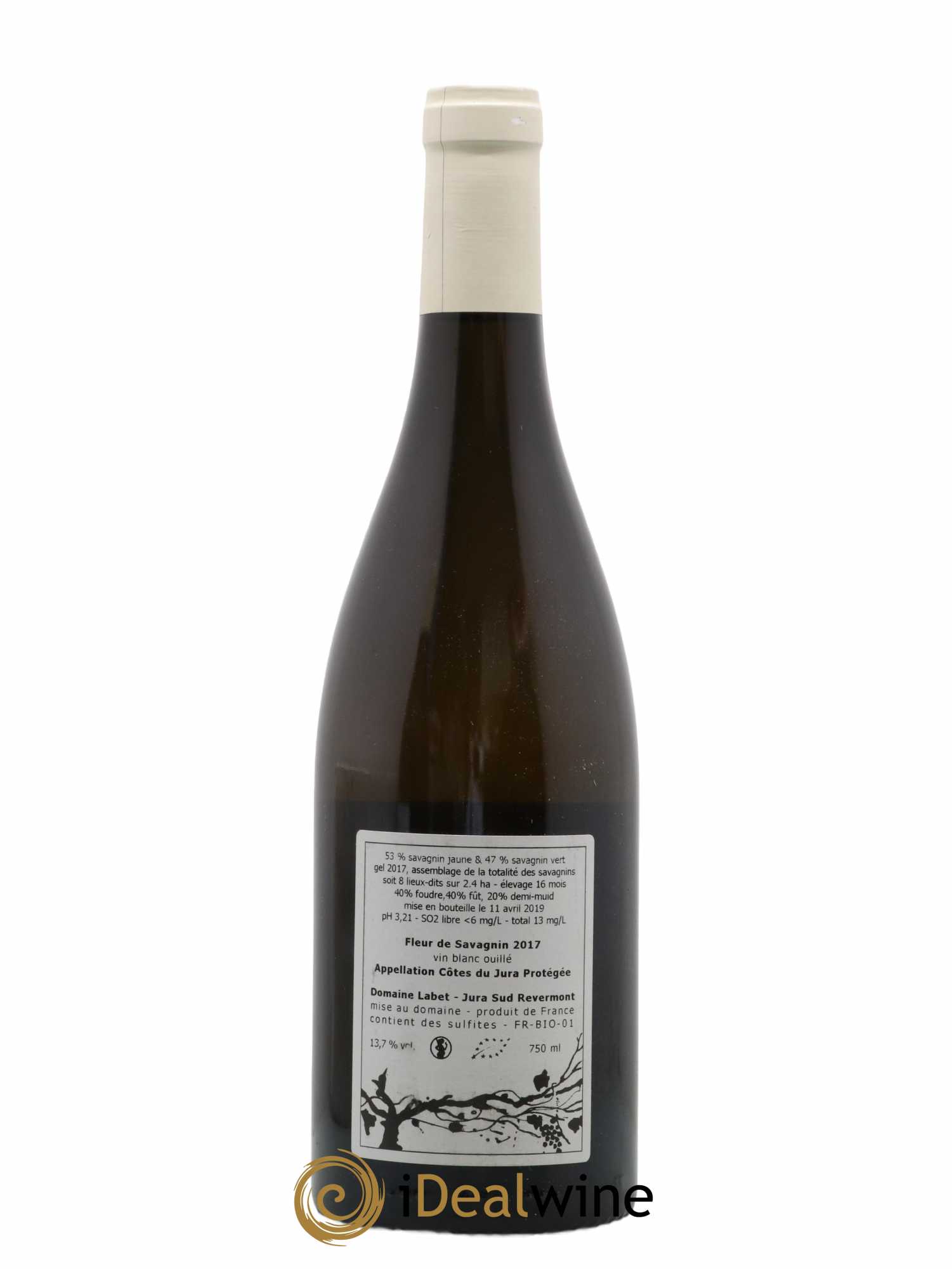 Côtes du Jura Fleur de Savagnin Romain - Julien - Charline Labet 2017 - Lot de 1 bouteille - 1