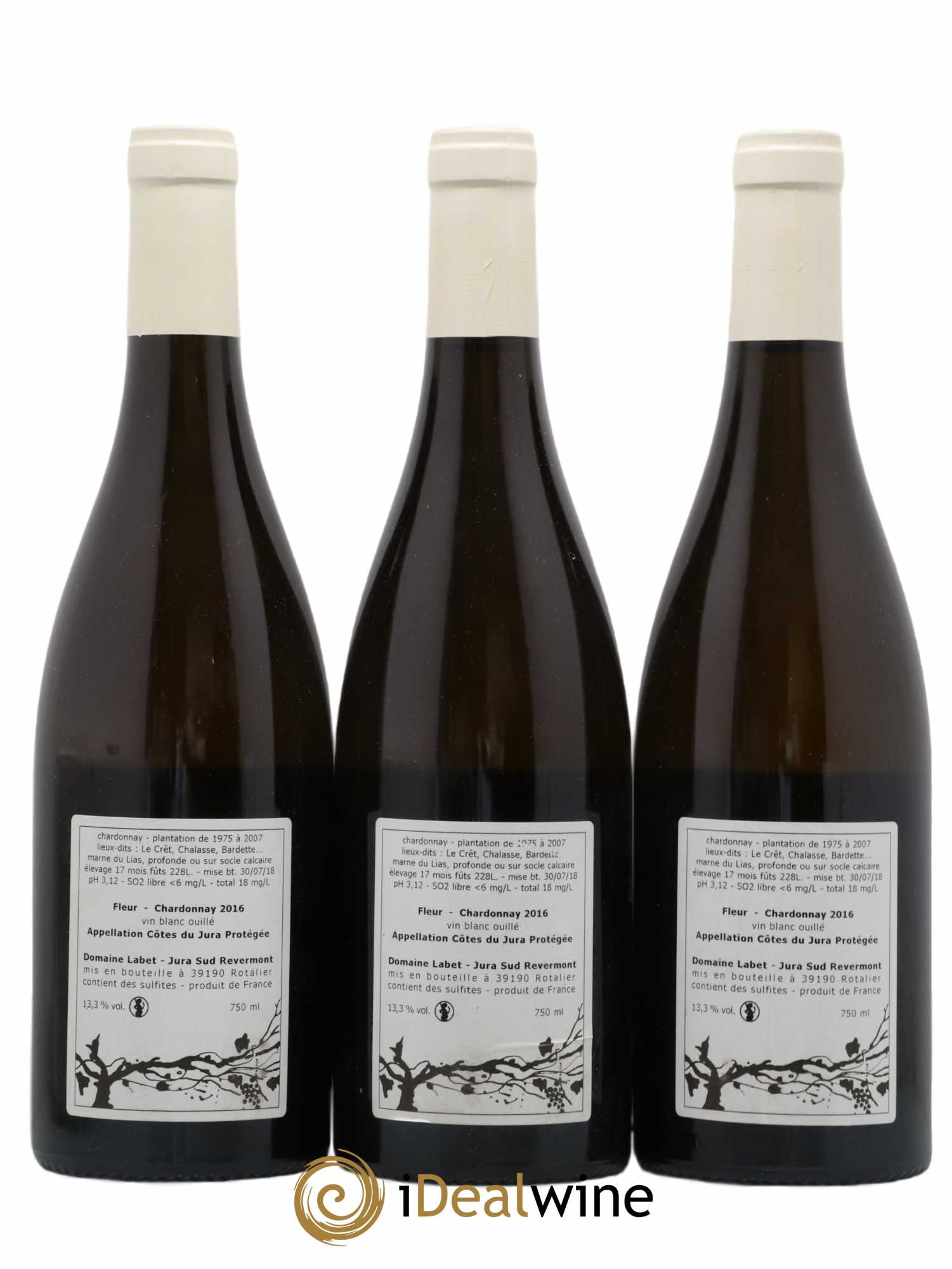 Côtes du Jura Chardonnay Fleur Romain - Julien  - Charline Labet 2016 - Lot de 3 bouteilles - 1