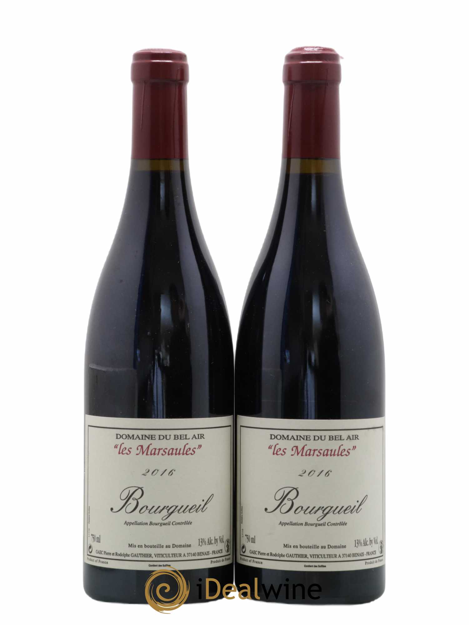 Bourgueil Marsaules Domaine du Bel Air 2016 - Lot de 2 bouteilles - 0