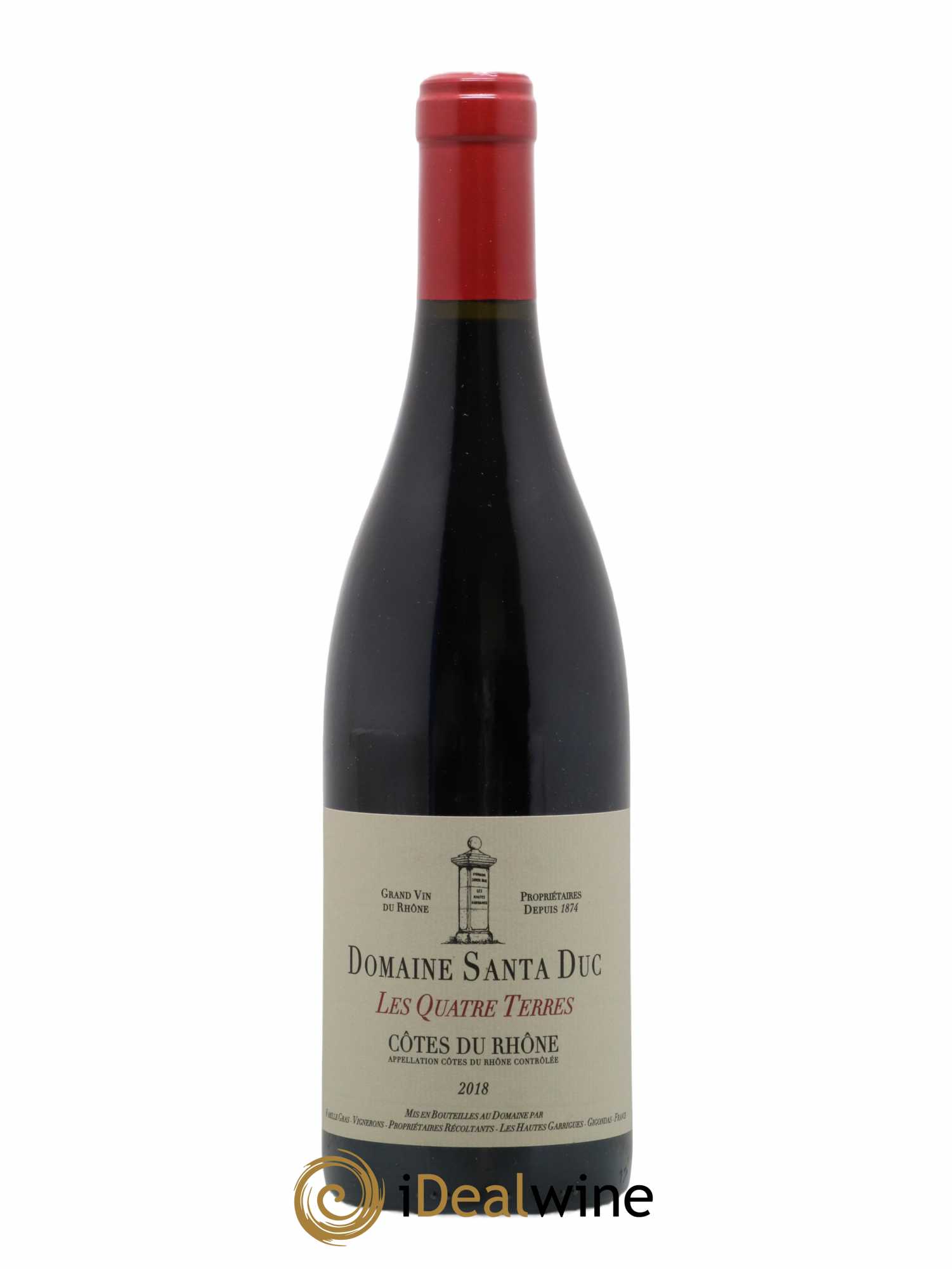 Côtes-du-Rhône Santa Duc (Domaine) Les Quatre Terres Famille Gras 2018 - Lot de 1 bouteille - 0