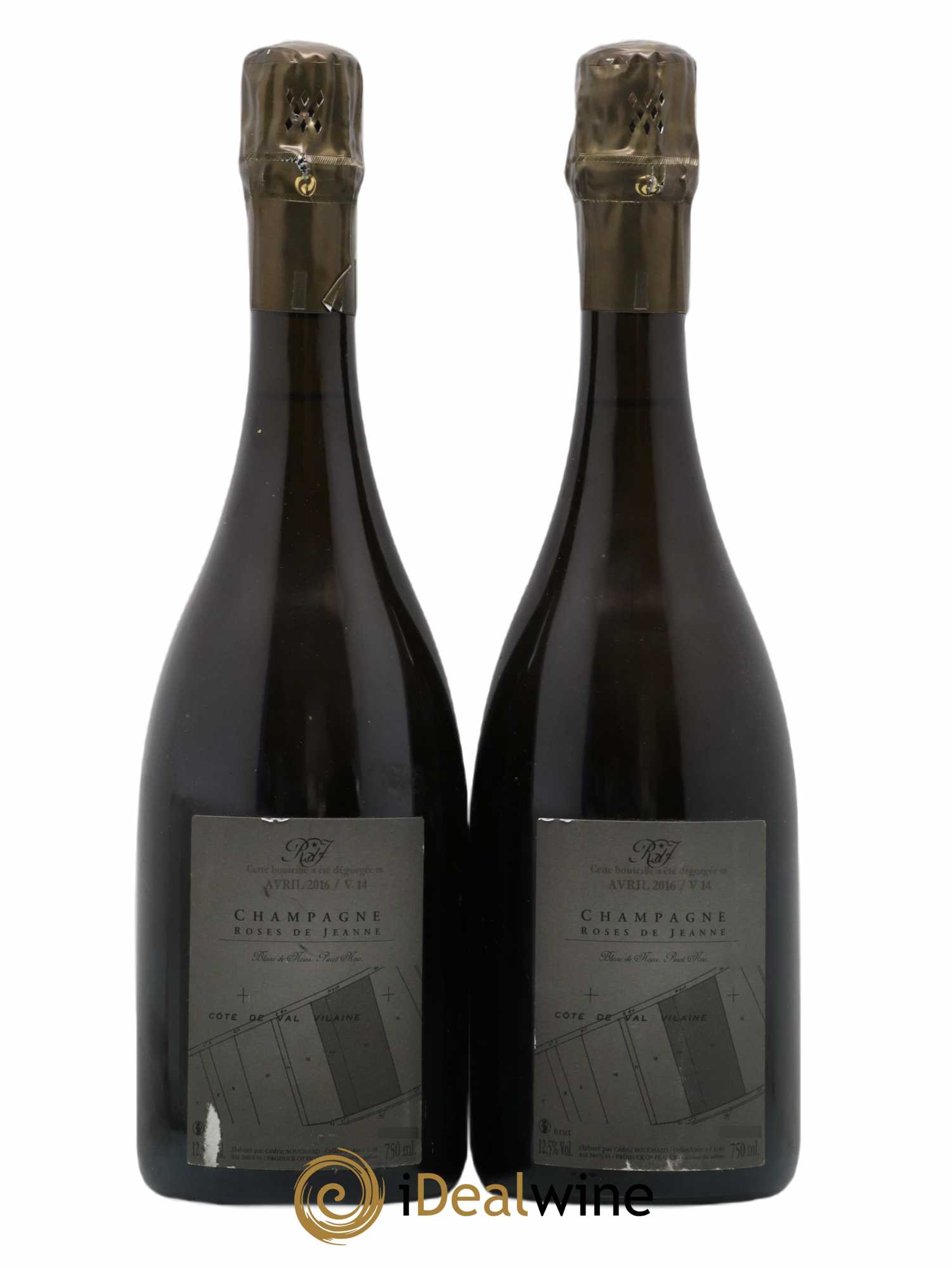 Roses de Jeanne Côte de Val Vilaine Blanc de Noirs Cédric Bouchard 2014 - Lot of 2 bottles - 1