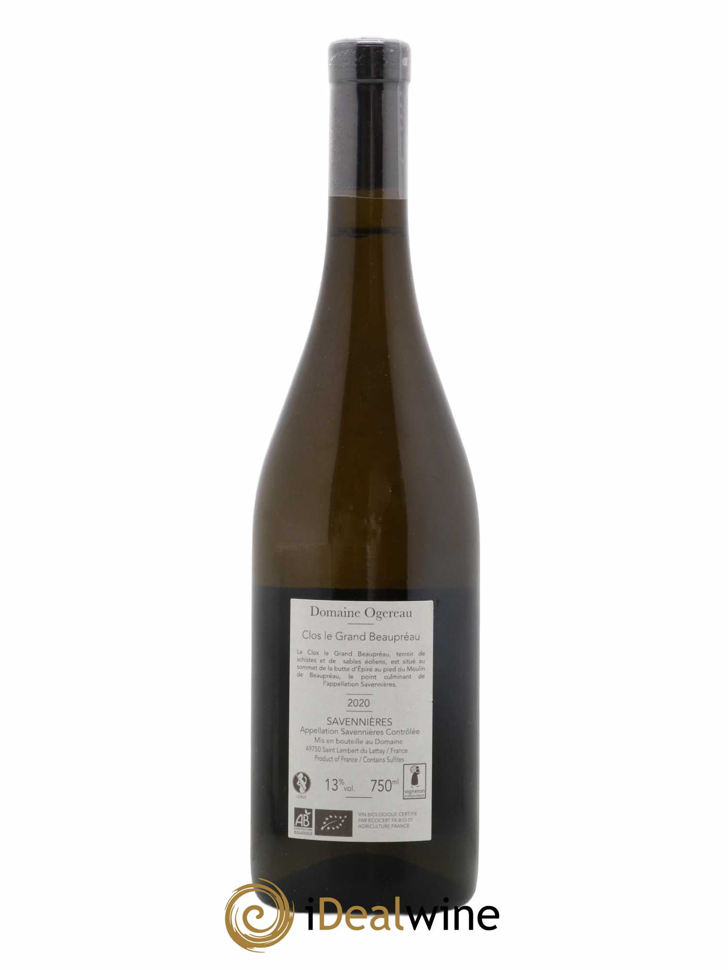 Savennières Clos le Grand Beaupréau Domaine Ogereau 2020 - Lotto di 1 bottiglia - 1