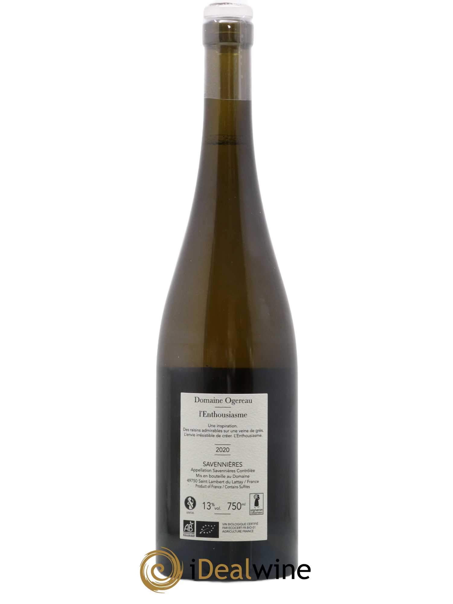 Savennières L'Enthousiasme Domaine Ogereau 2020 - Lot de 1 bouteille - 1