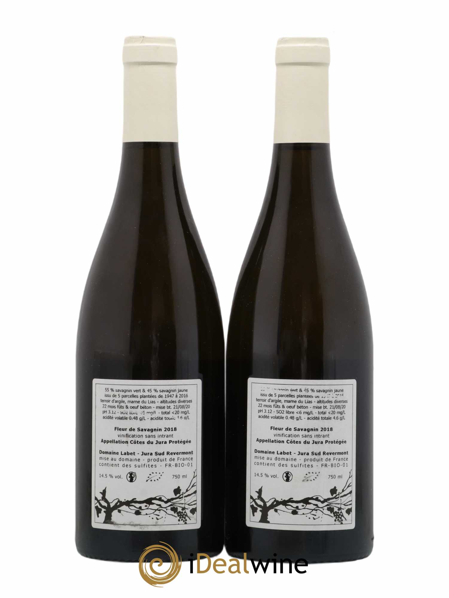 Côtes du Jura Fleur de Savagnin Romain - Julien - Charline Labet 2018 - Lot de 2 bouteilles - 1